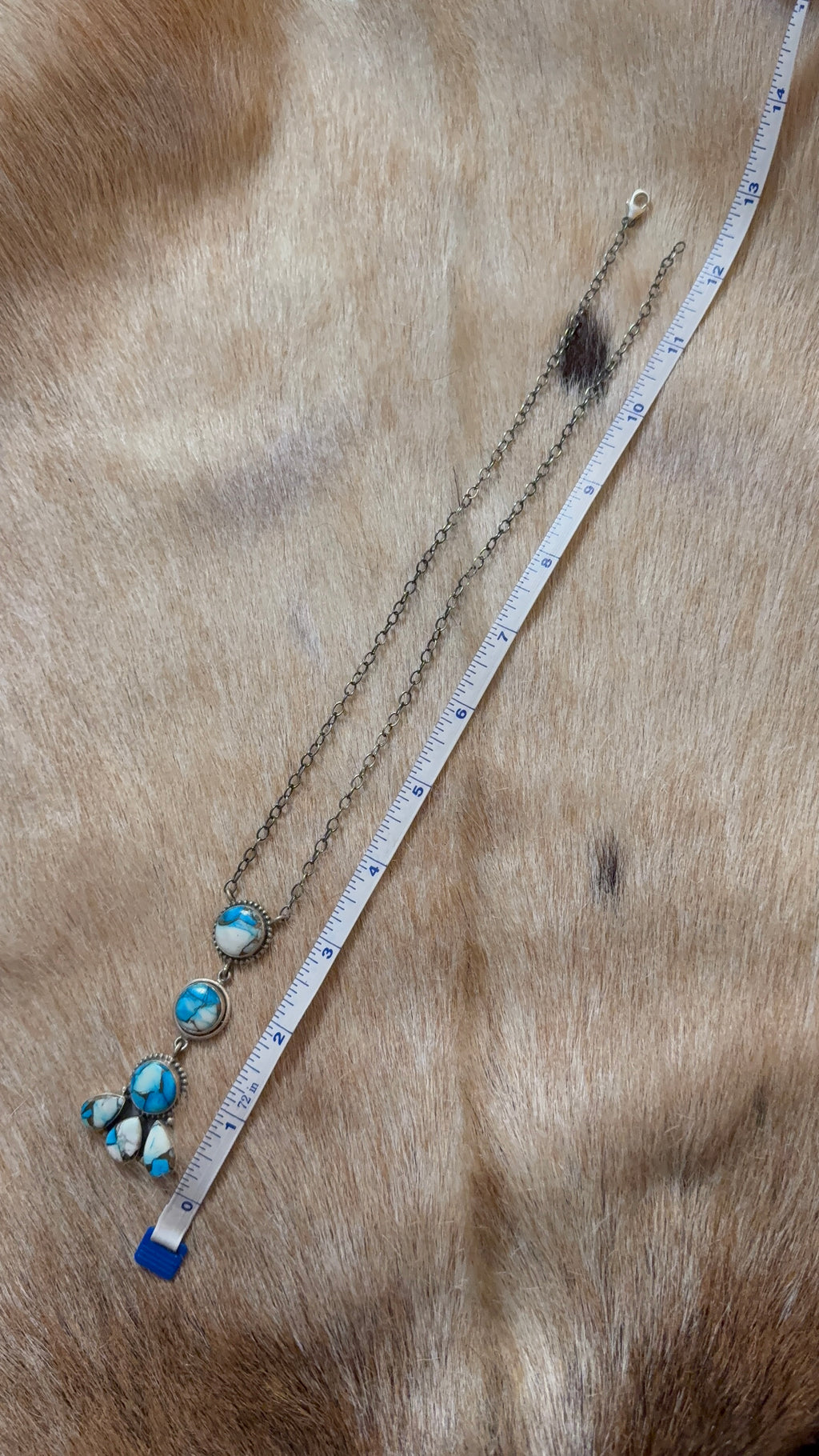 Iced blue dahlia lariat
