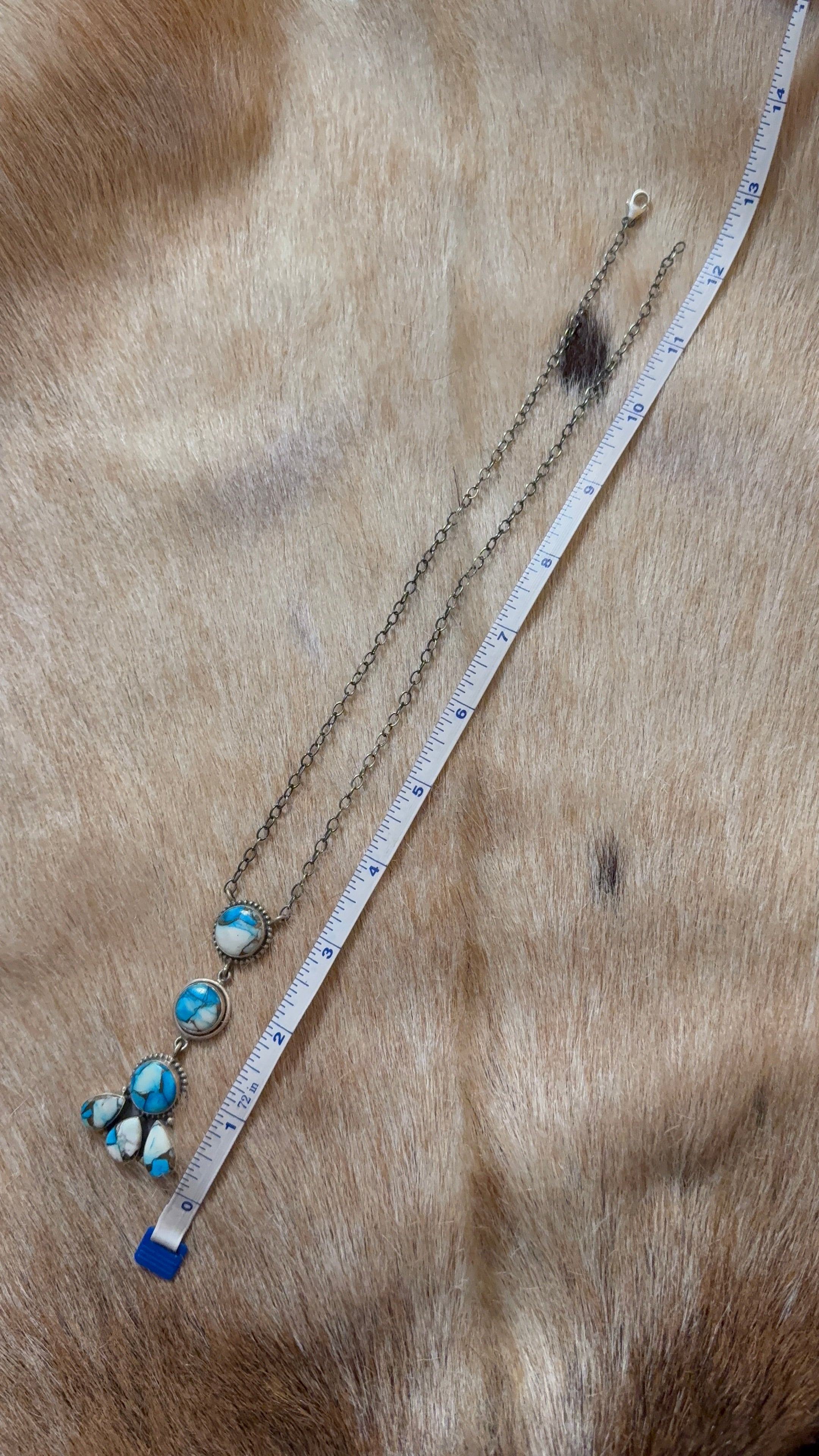 Iced blue dahlia lariat
