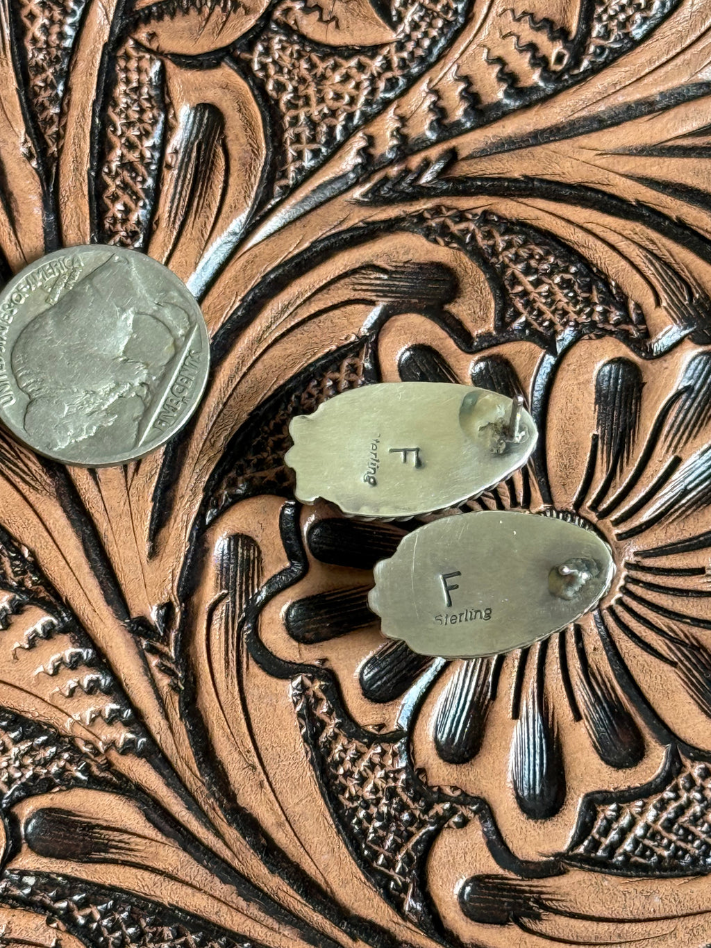 Navajo handmade turquoise stud earrings