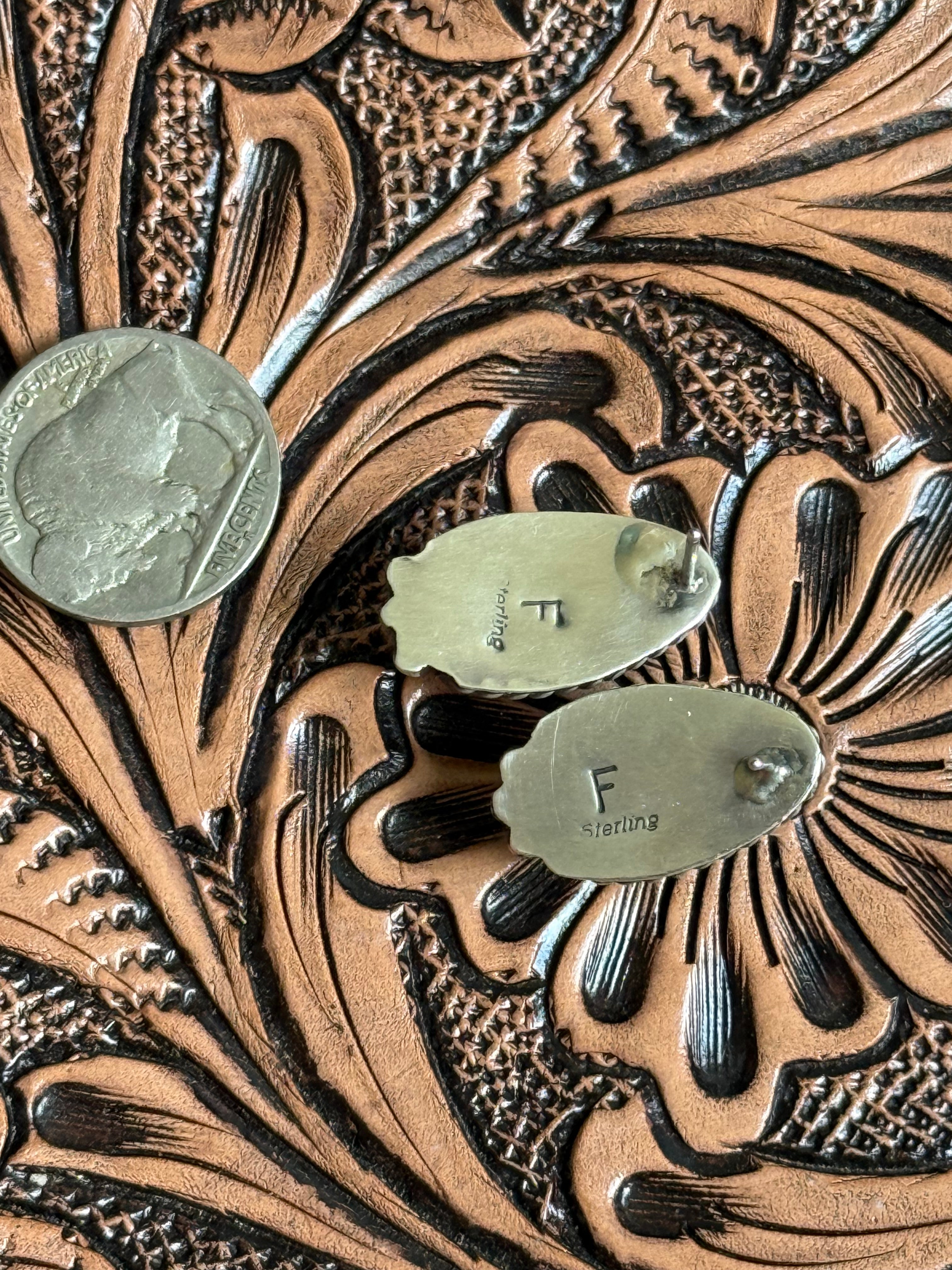 Navajo handmade turquoise stud earrings