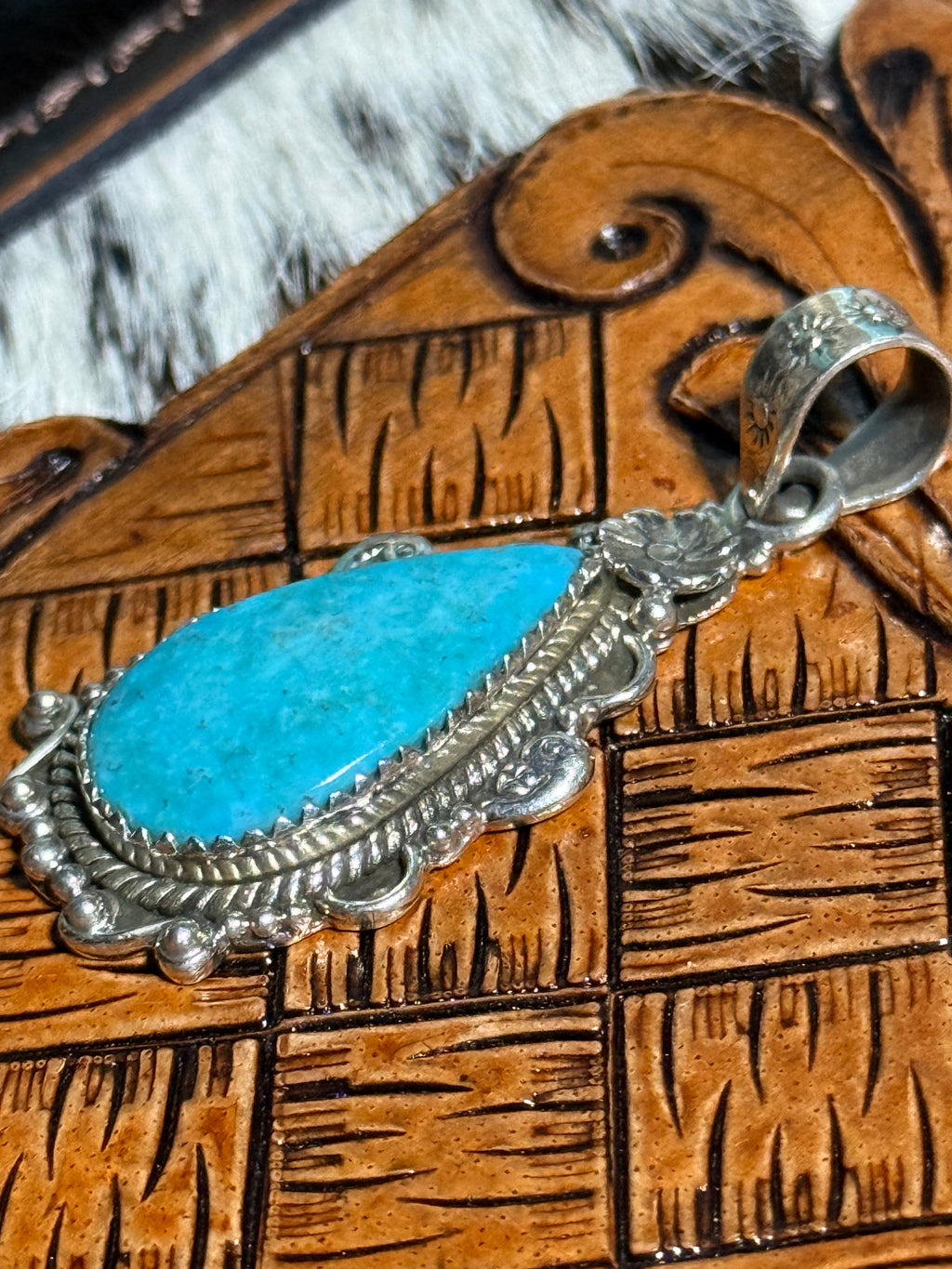 Turquoise & Sterling silver pendant