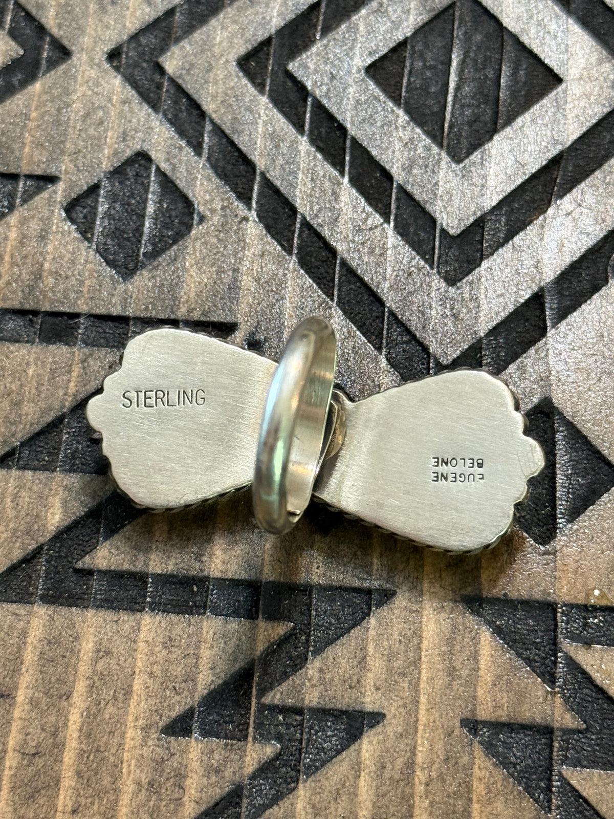 Native Eugene Belone turquoise adjustable ring