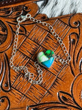 Peacock dahlia heart bracelet