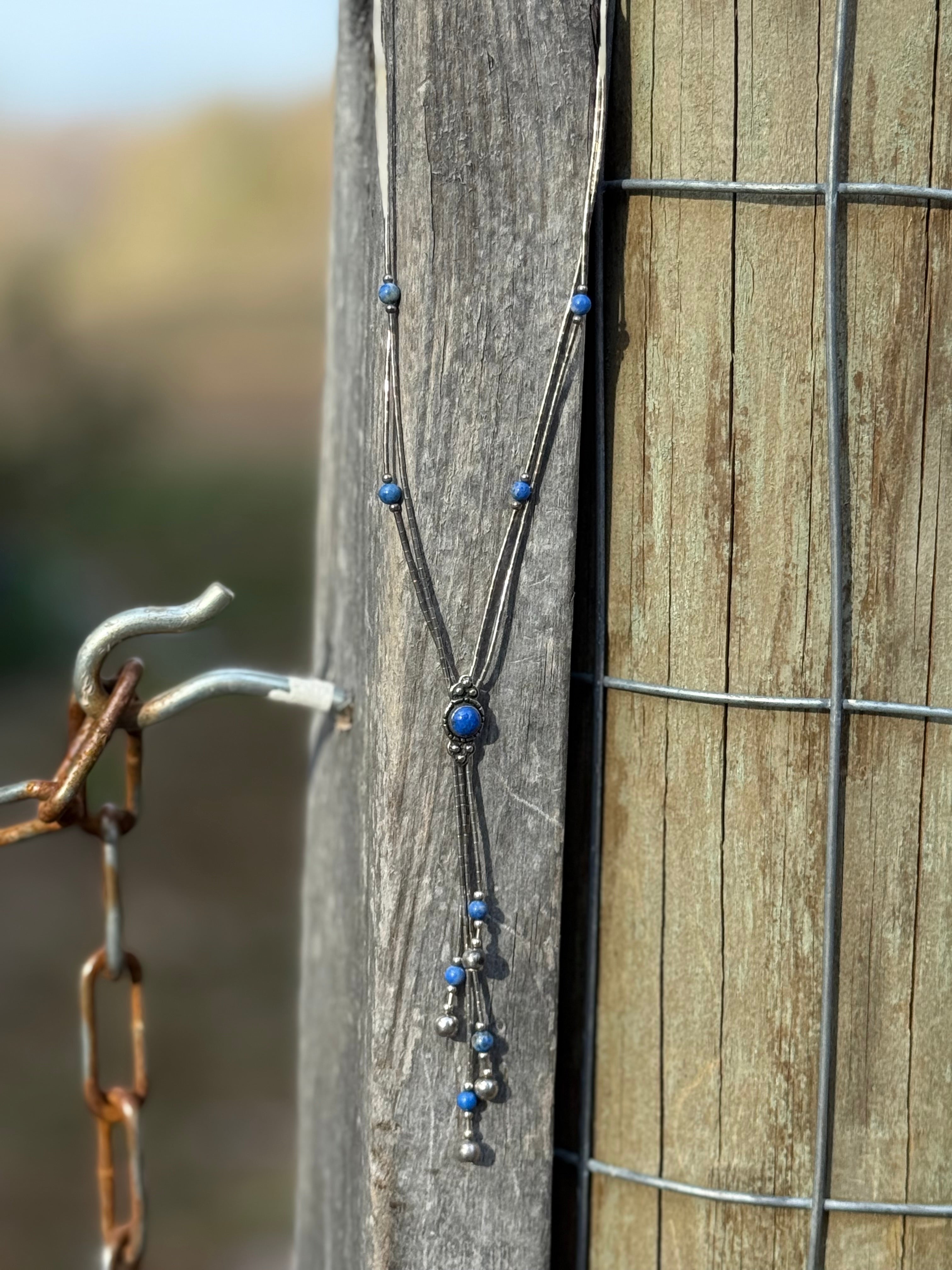 Vintage blue lapis necklace
