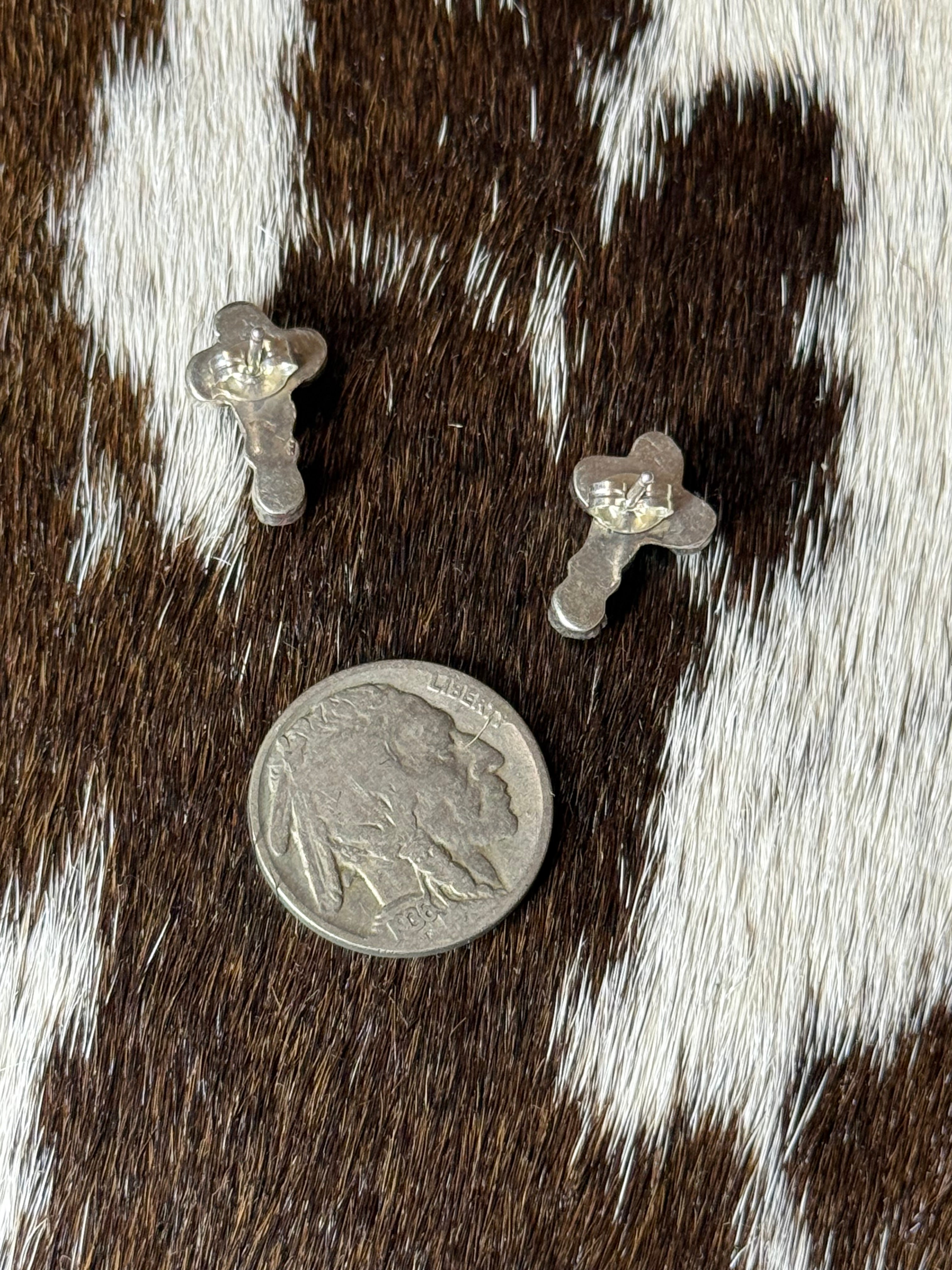 Zuni cross stud earrings
