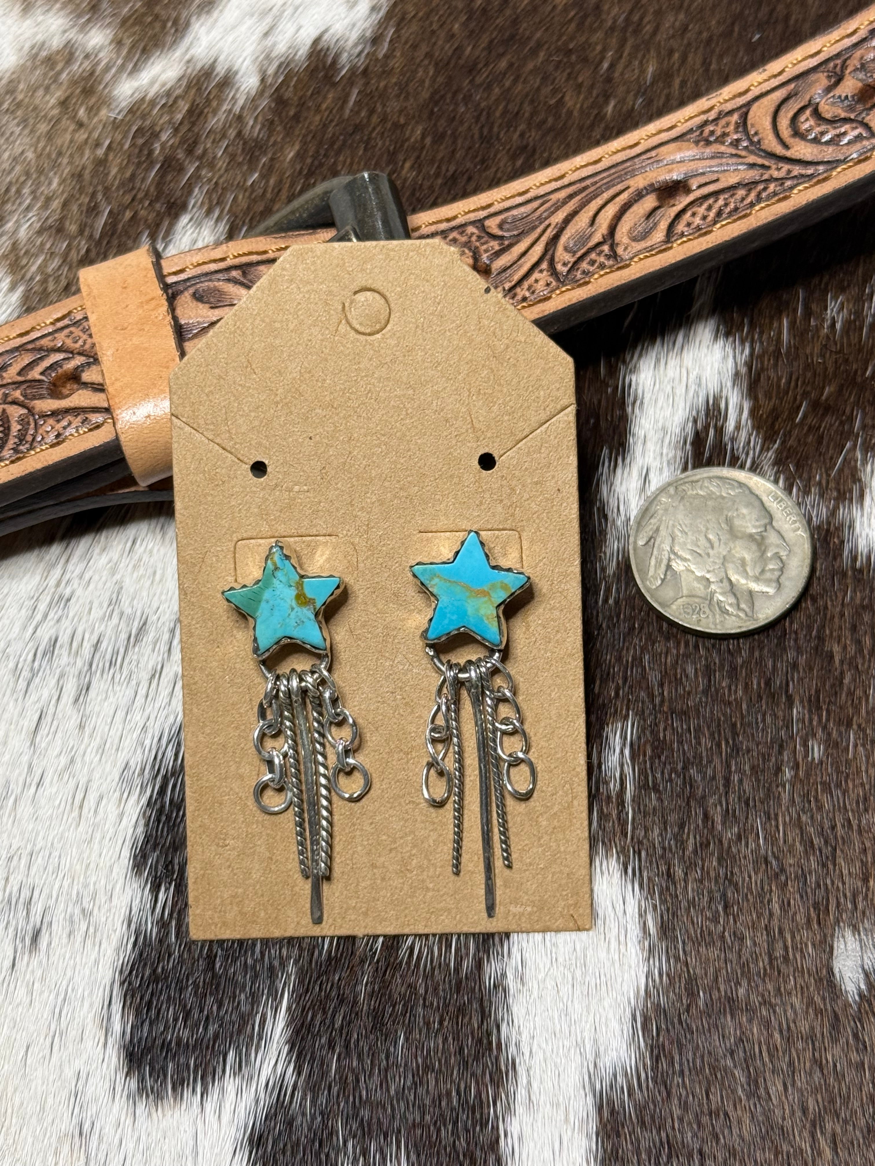 Turquoise star earrings
