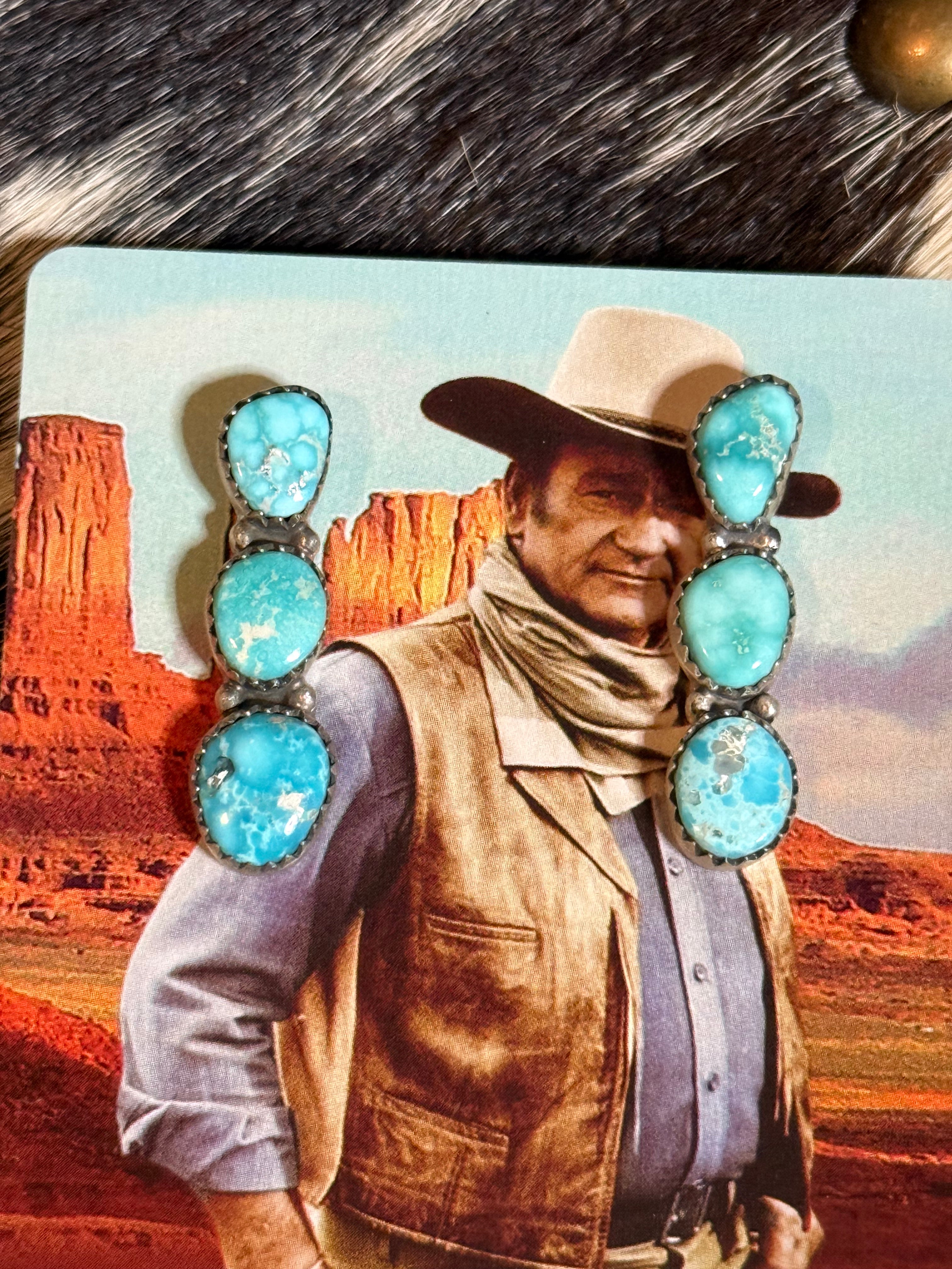 White water turquoise earrings