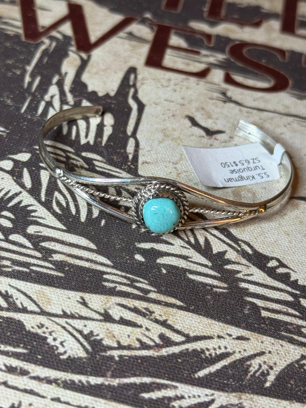 Esther White Navajo handmade turquoise cuff