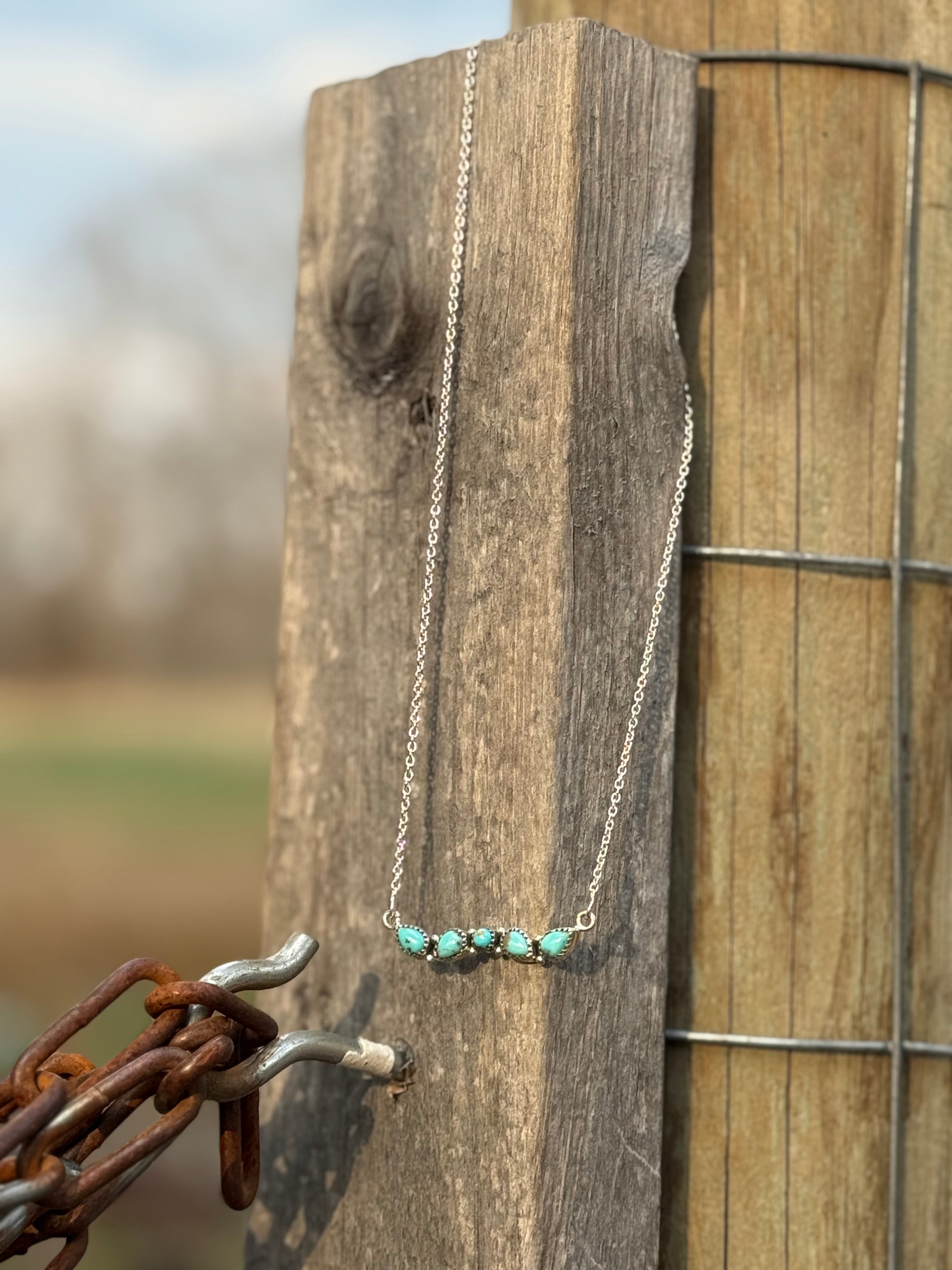 Turquoise bar necklace
