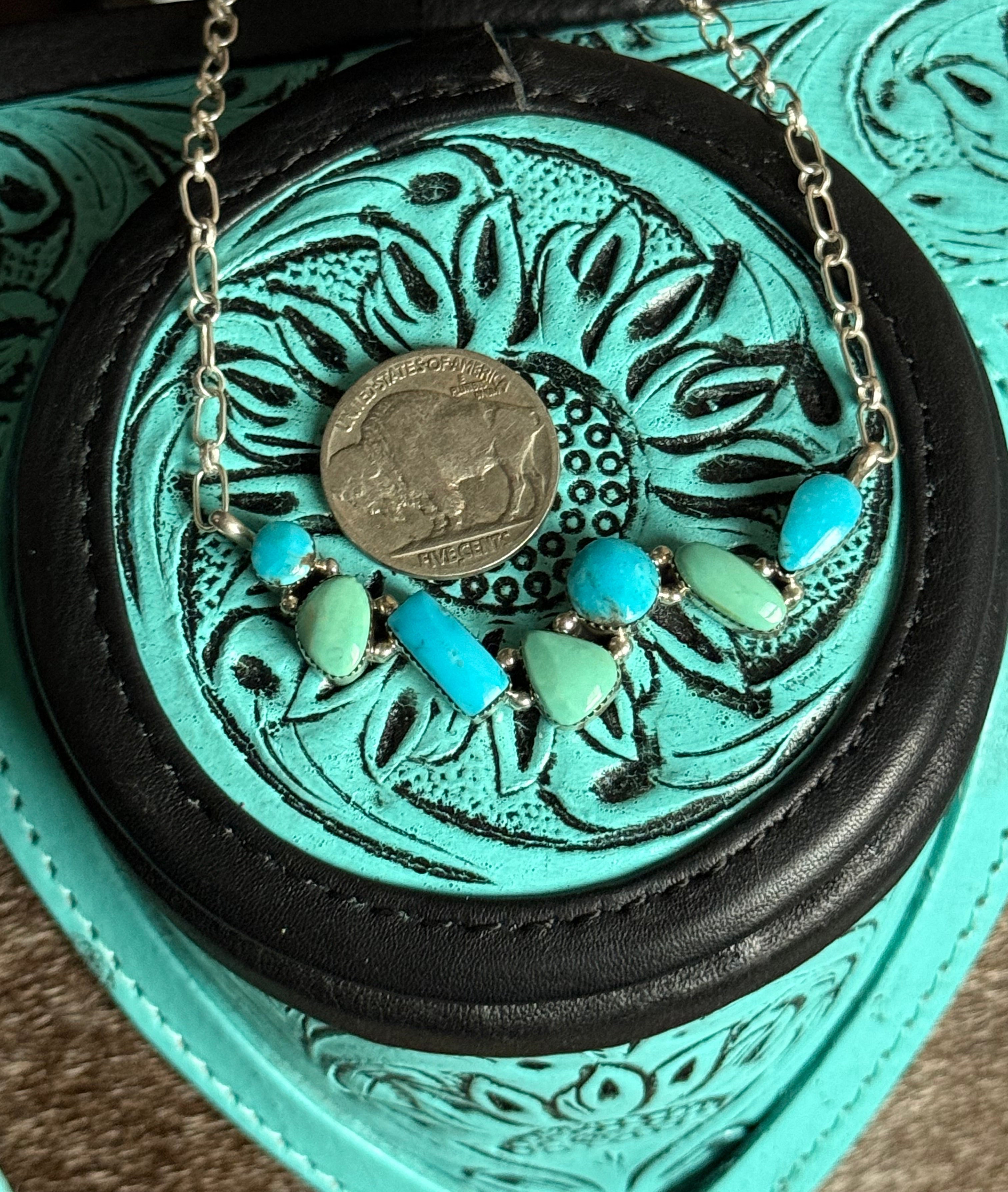 Native made turquoise necklace