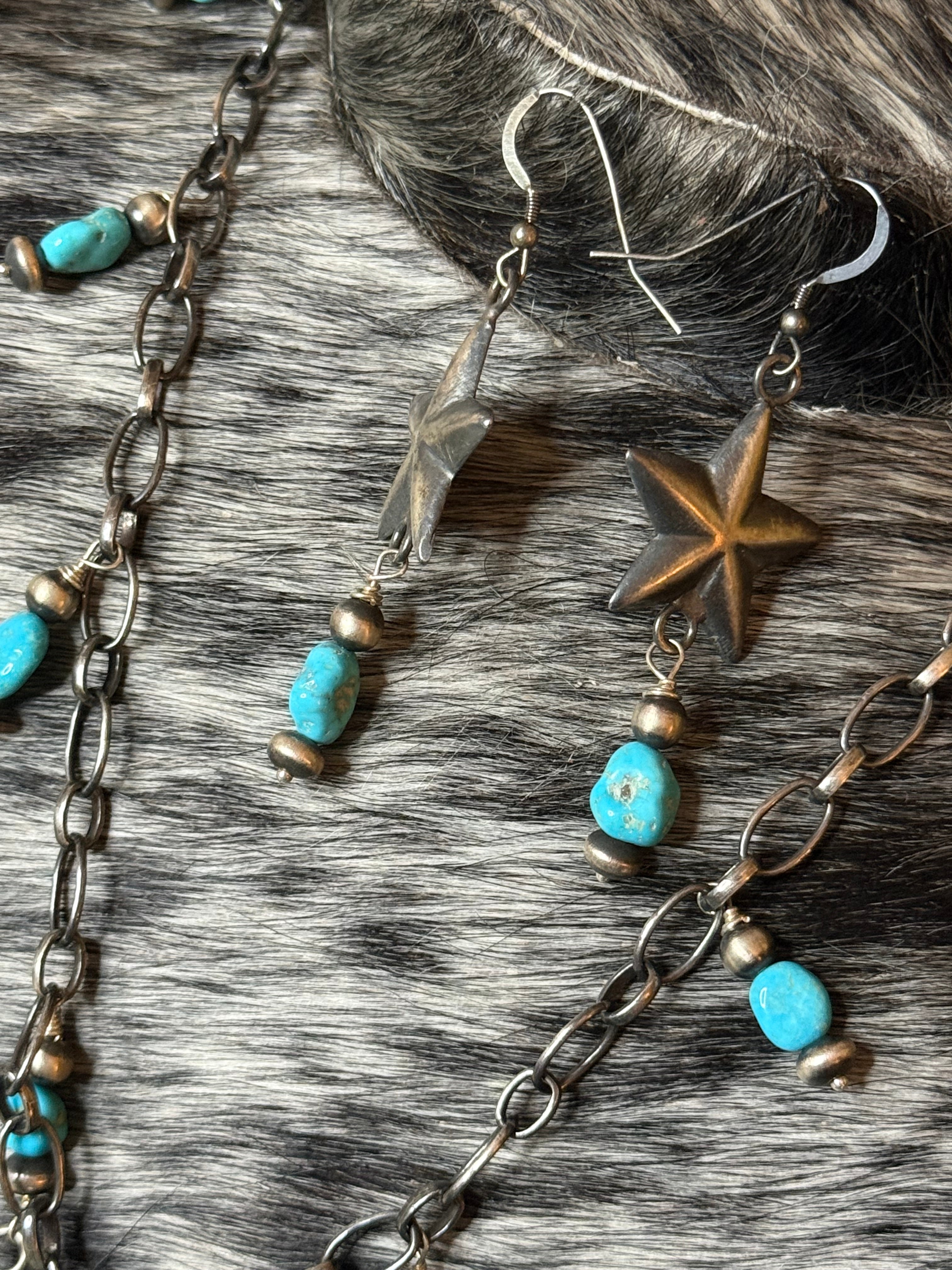 Native Emer Thompson turquoise star necklace & earrings