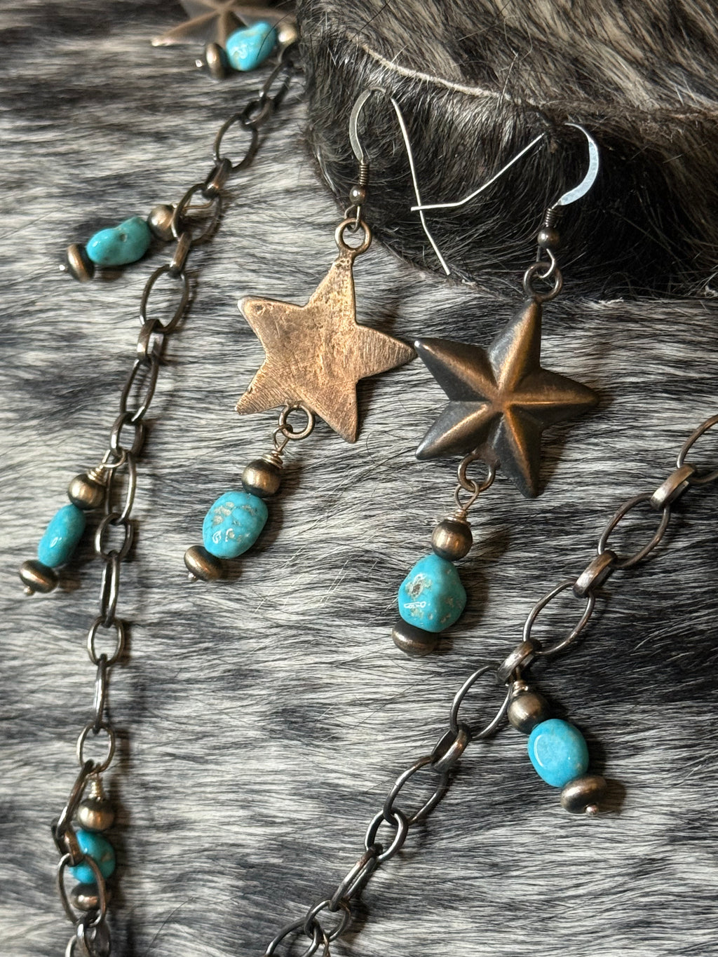 Native Emer Thompson turquoise star necklace & earrings