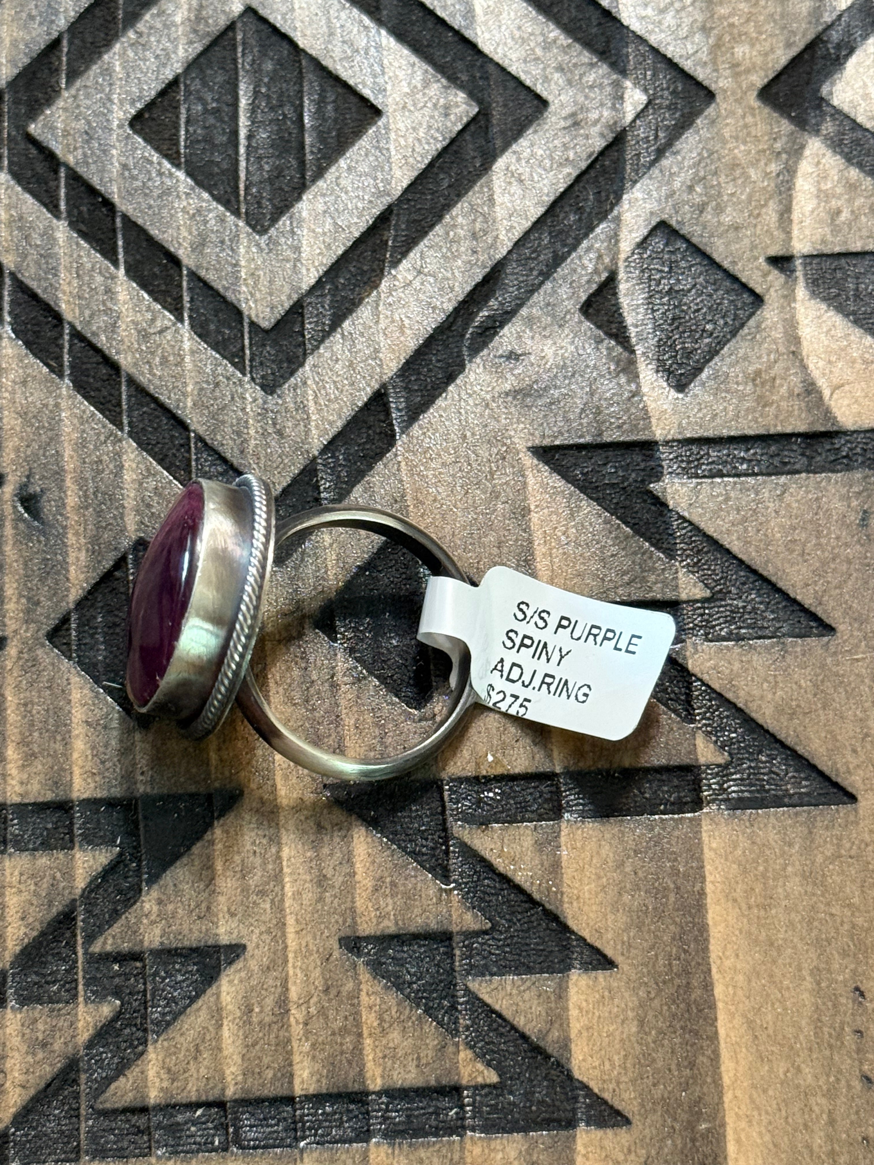 Navajo Scott Skeets purple spiny adjustable ring
