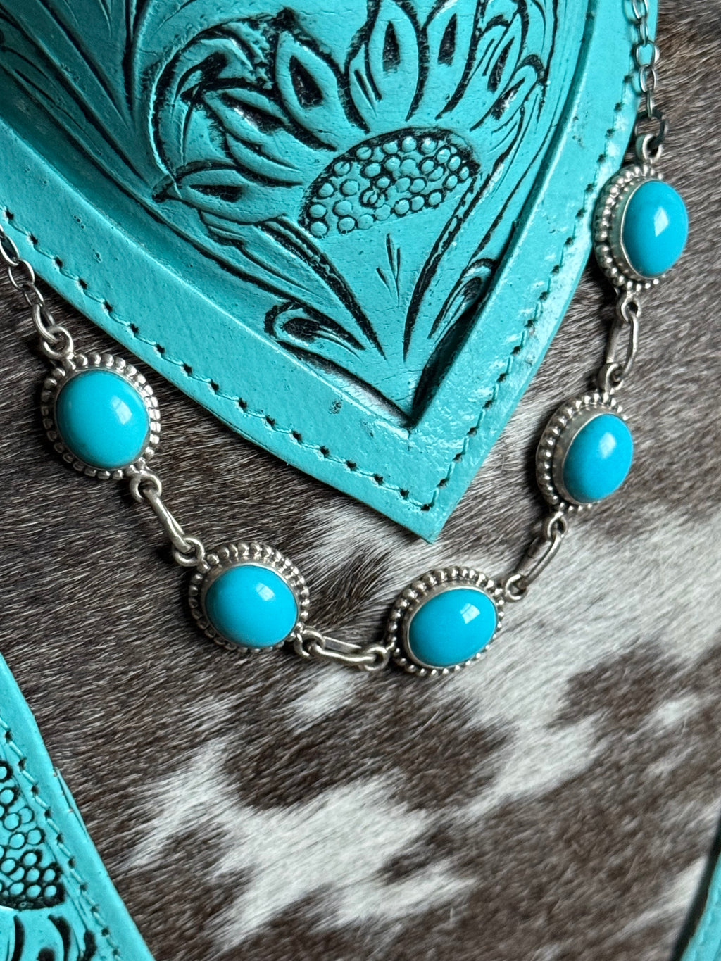 Sleeping beauty turquoise choker necklace