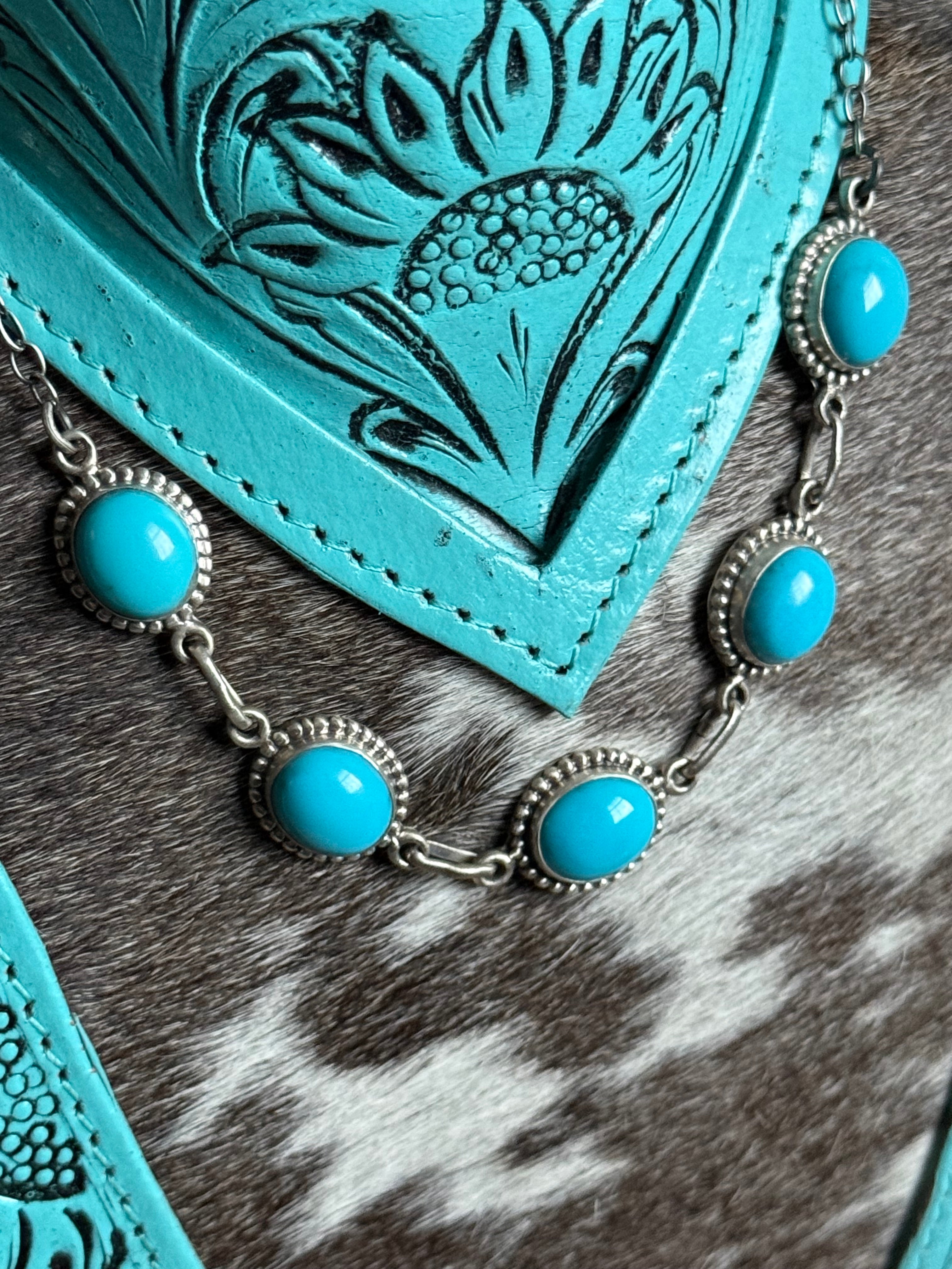 Sleeping beauty turquoise choker necklace