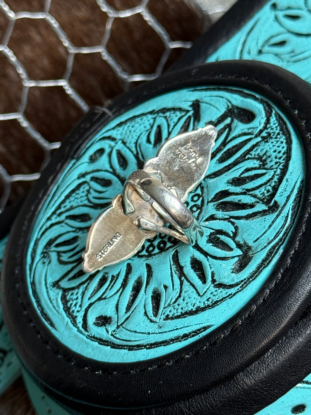 Turquoise 3 stone ring size 7