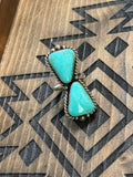 Native Eugene Belone turquoise adjustable ring