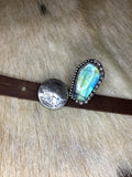 Labradorite coffin shape ring