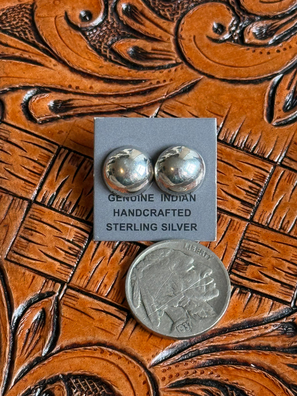 Native made sterling silver stud