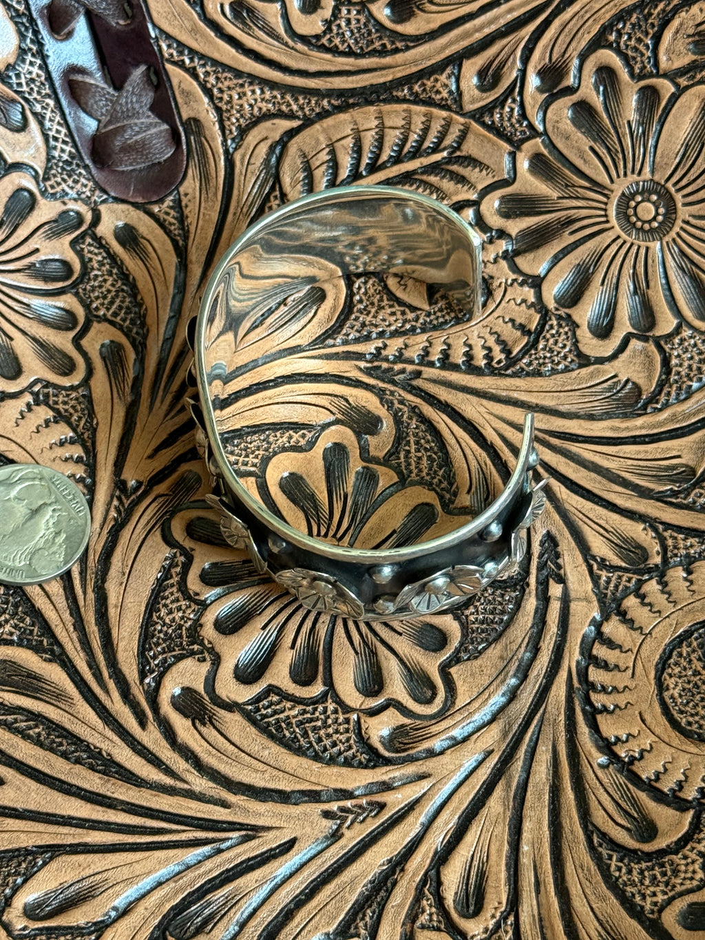 Taxco flower cuff bracelet