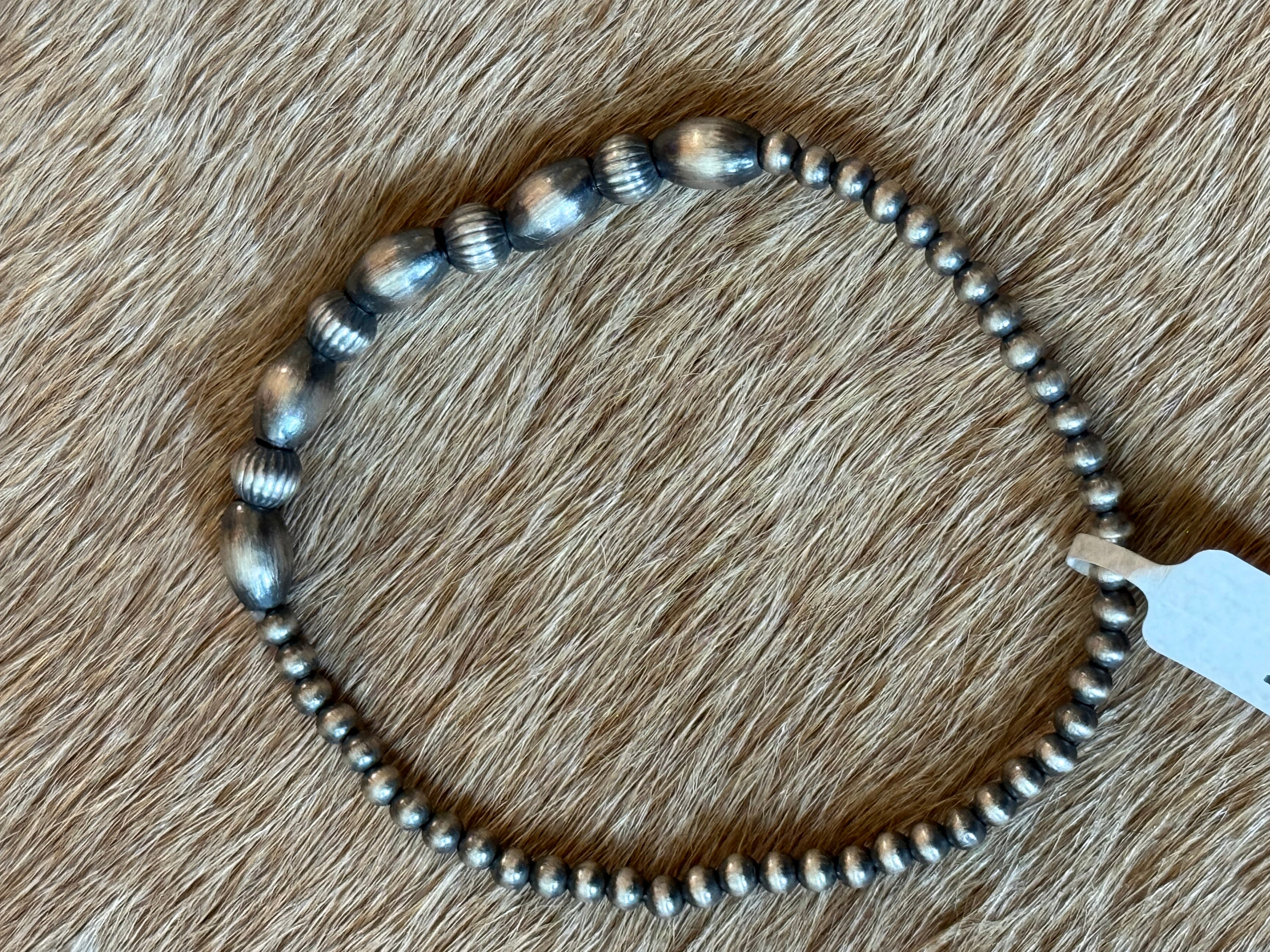 Sterling silver pearl stretch bracelet