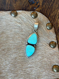 Kingman turquoise two stone pendant