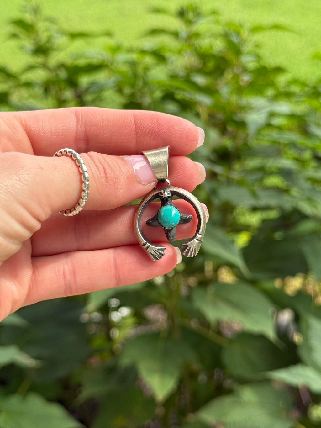 Chimney Butte turquoise naja pendant