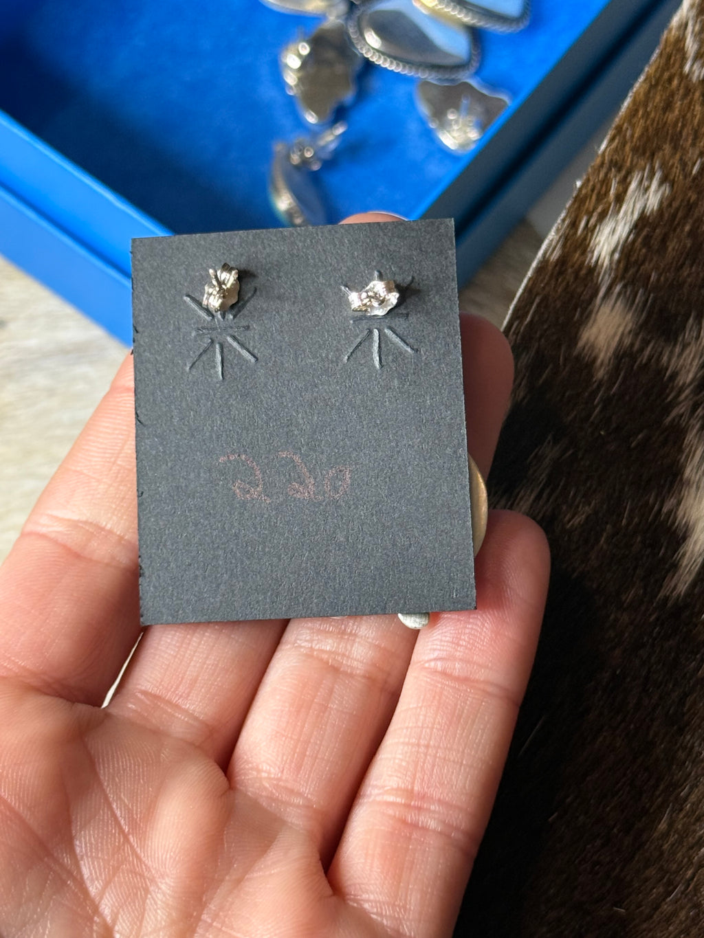 Native American made turquoise naja earrings