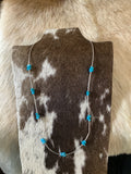 18.5” liquid silver and turquoise necklace