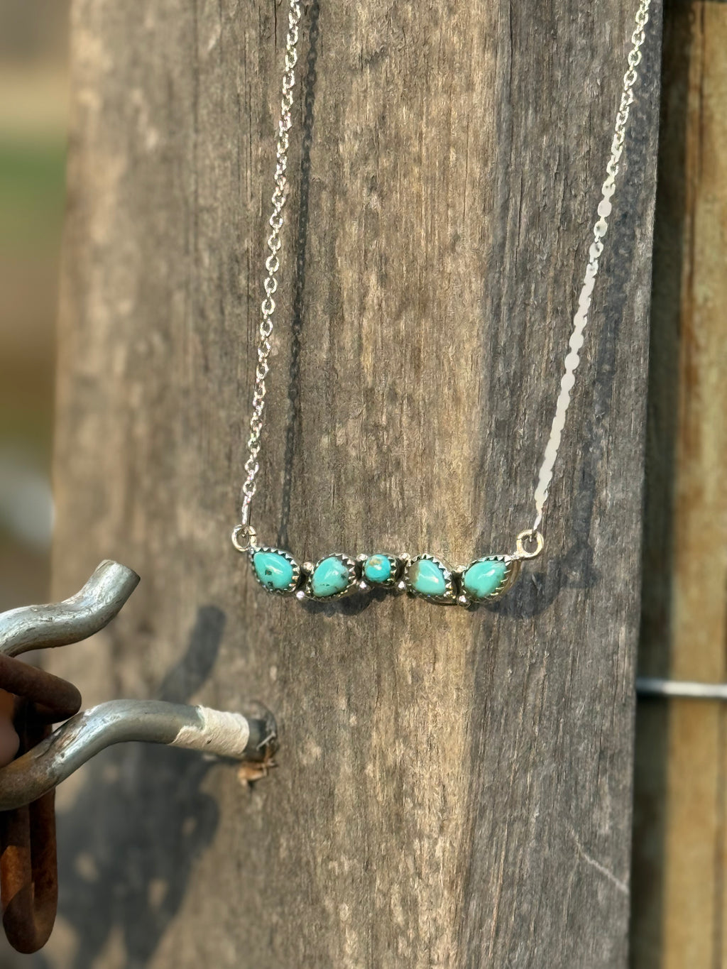 Turquoise bar necklace