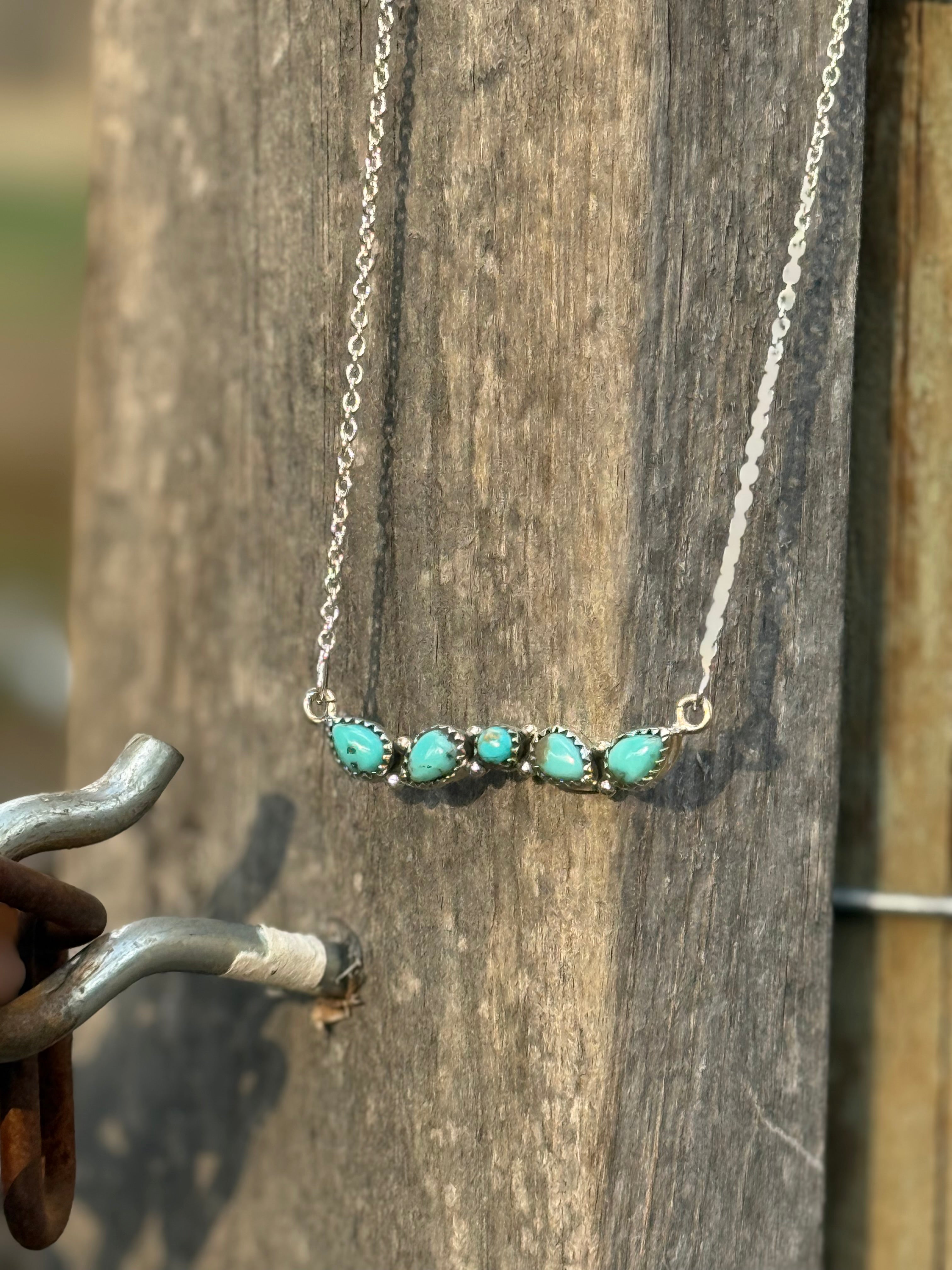 Turquoise bar necklace