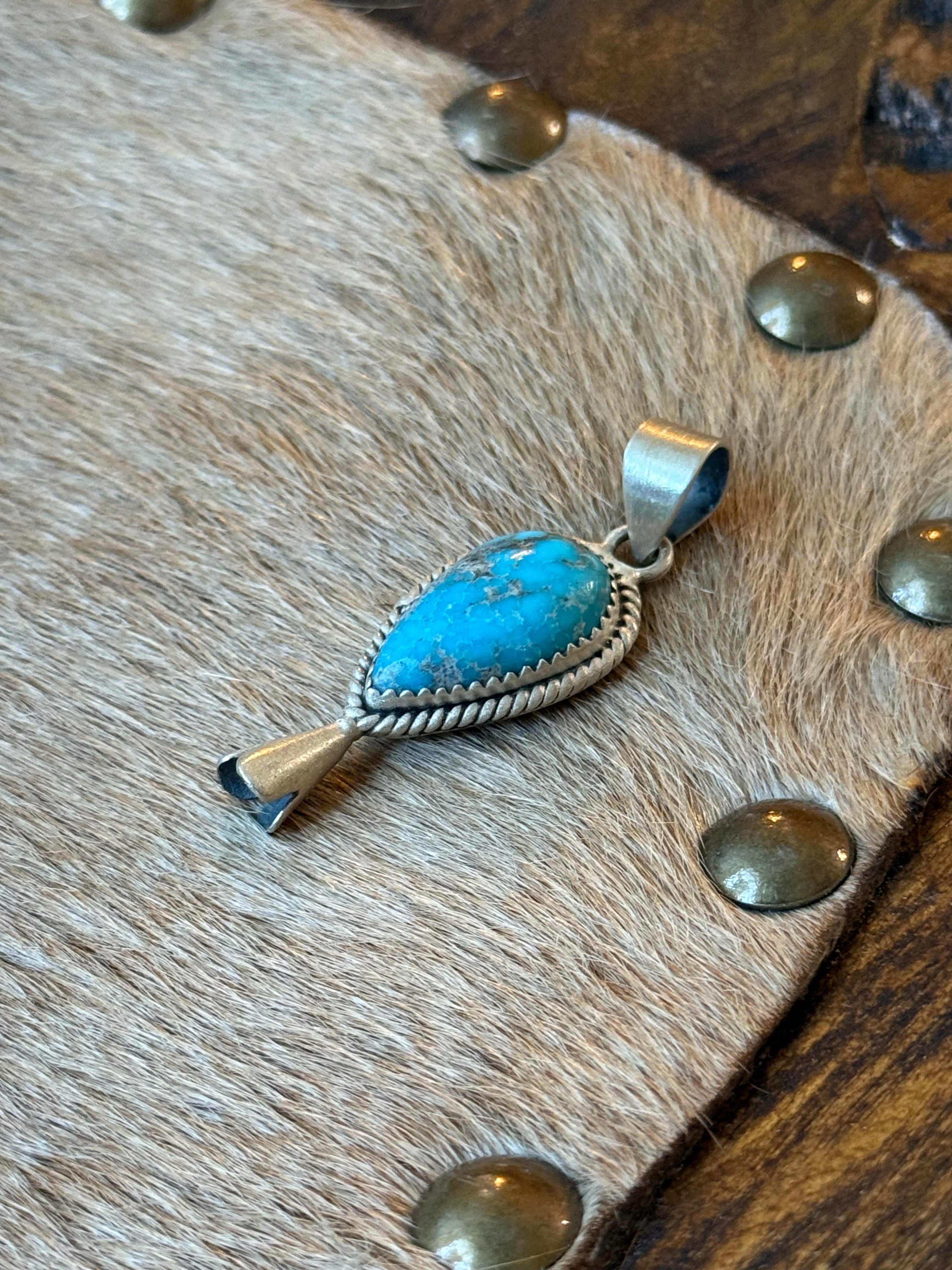 Turquoise blossom pendant