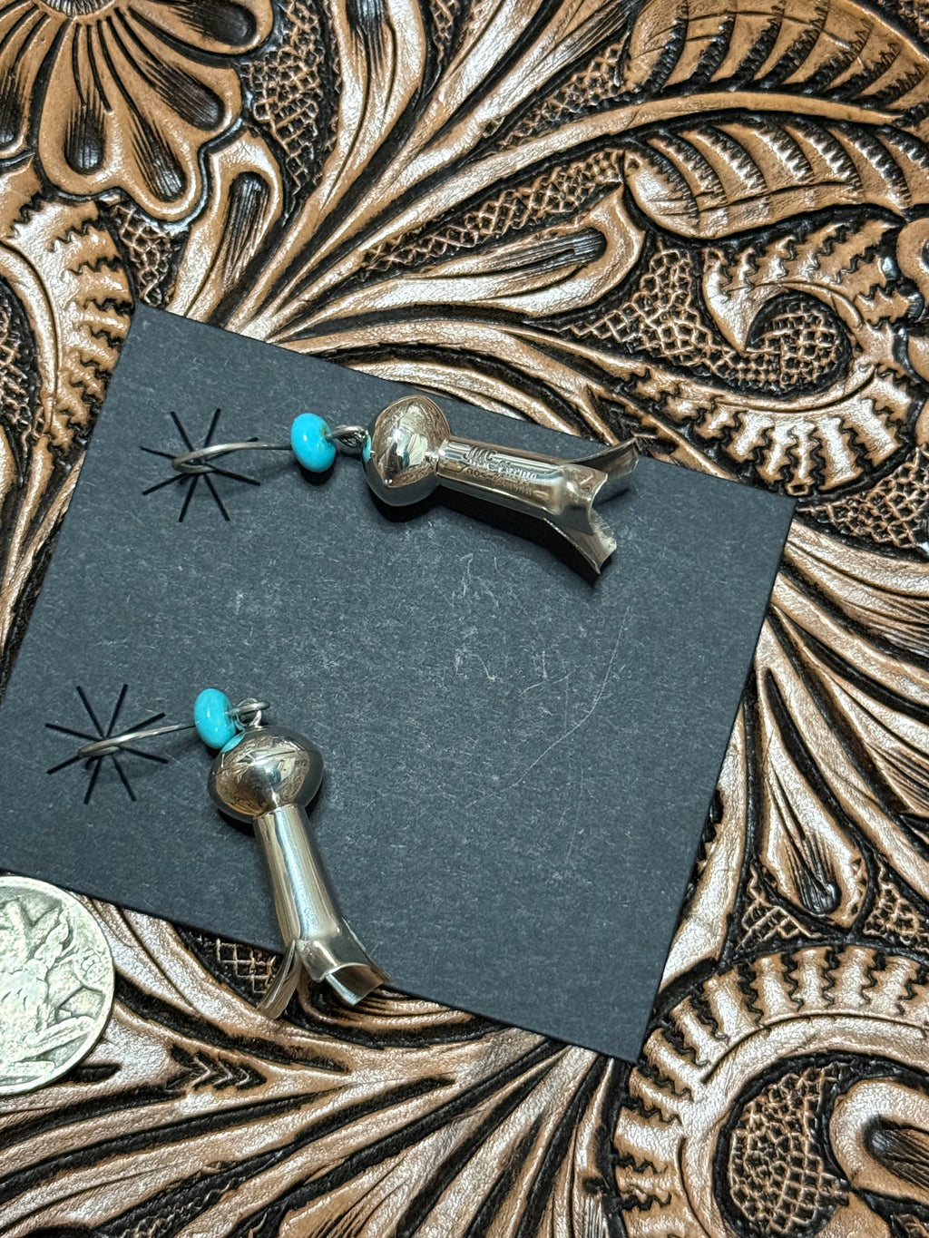 Native James McCabe turquoise blossom earrings