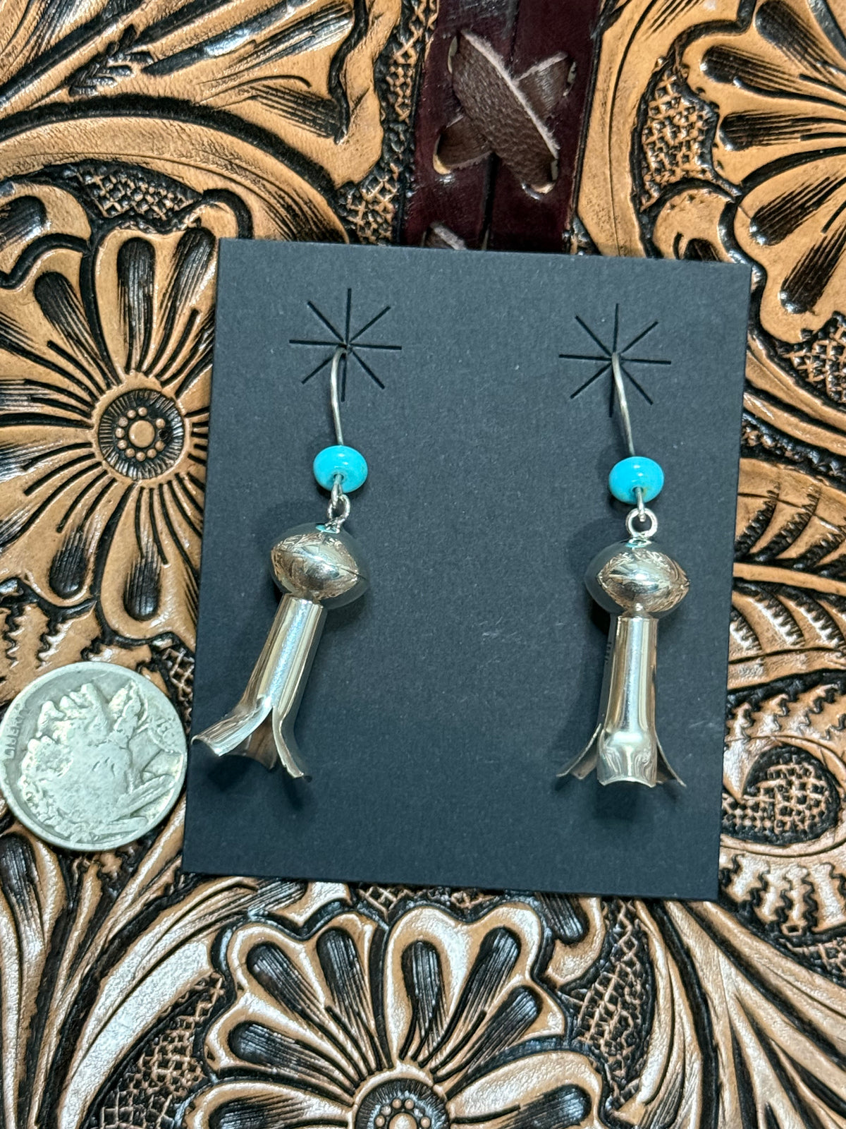 Native James McCabe turquoise blossom earrings