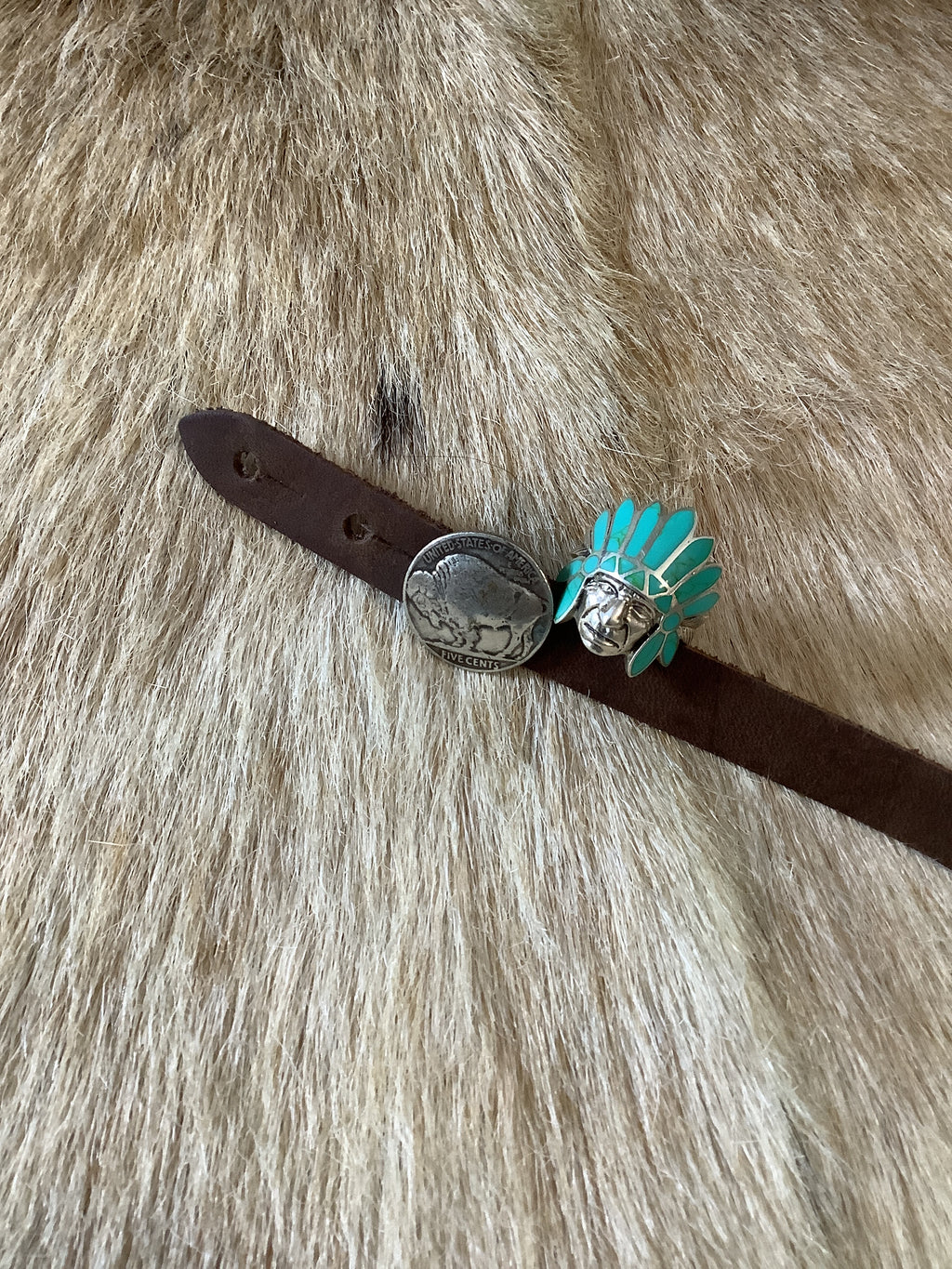 Turquoise head dress ring