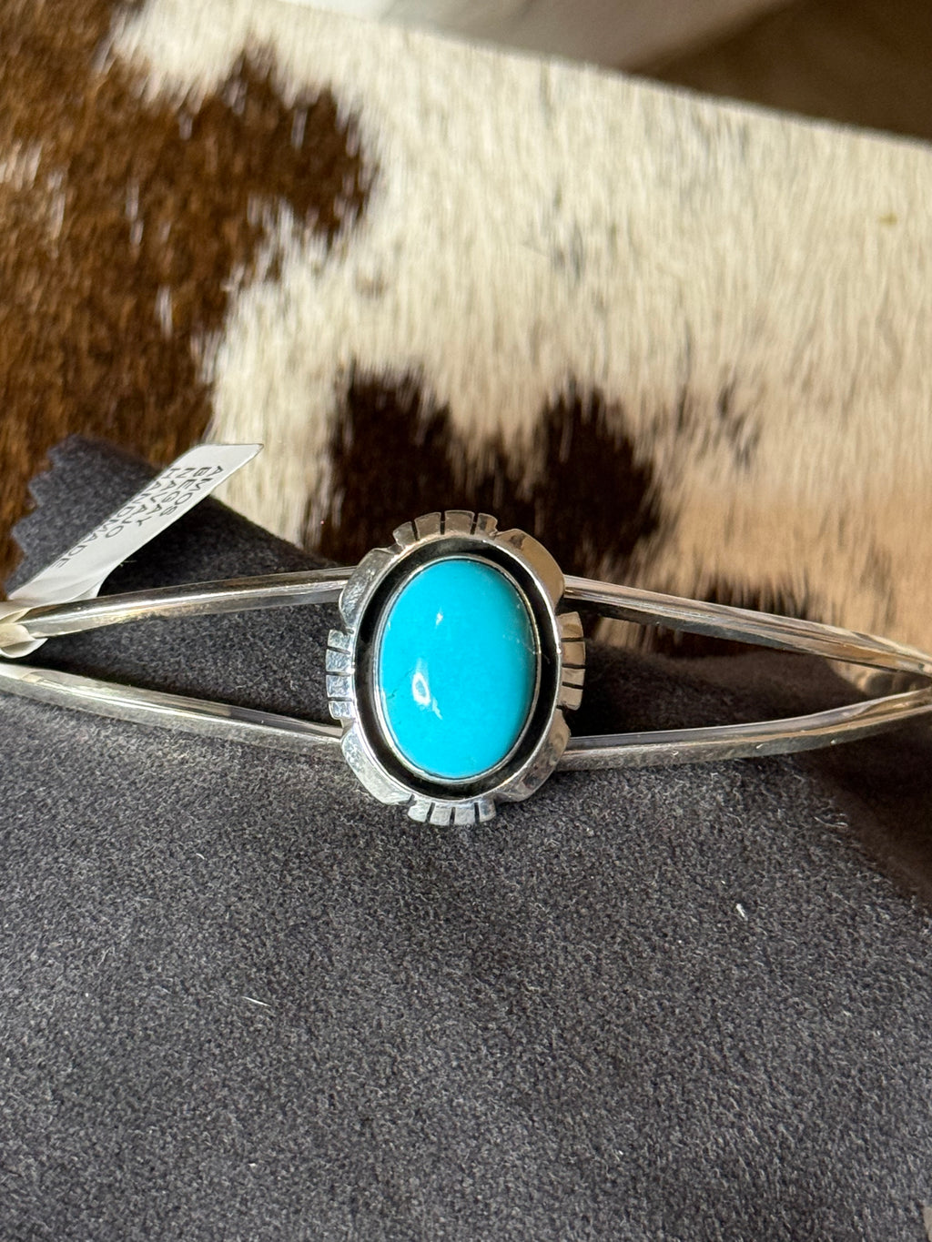 Amos Begay Navajo Kingman turquoise cuff