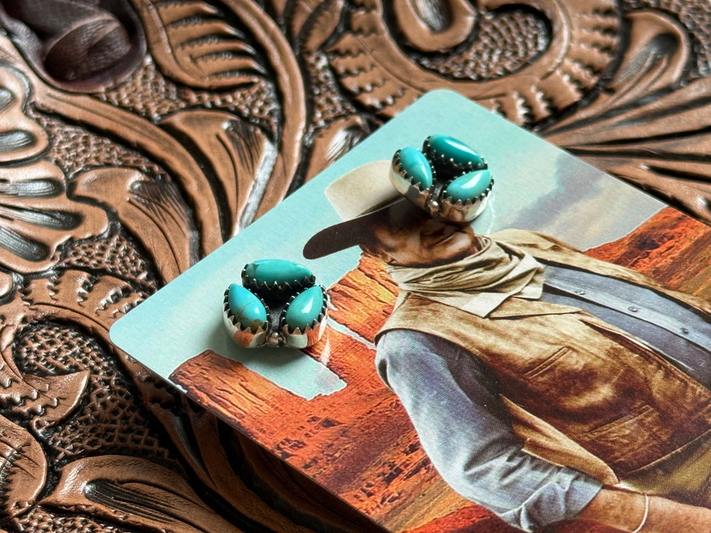 Turquoise stud earrings
