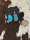 Turquoise bar dangle earrings