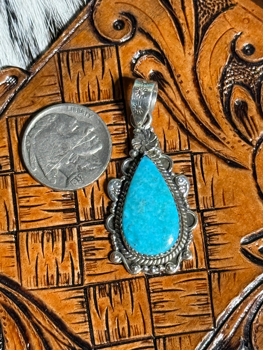 Turquoise & Sterling silver pendant