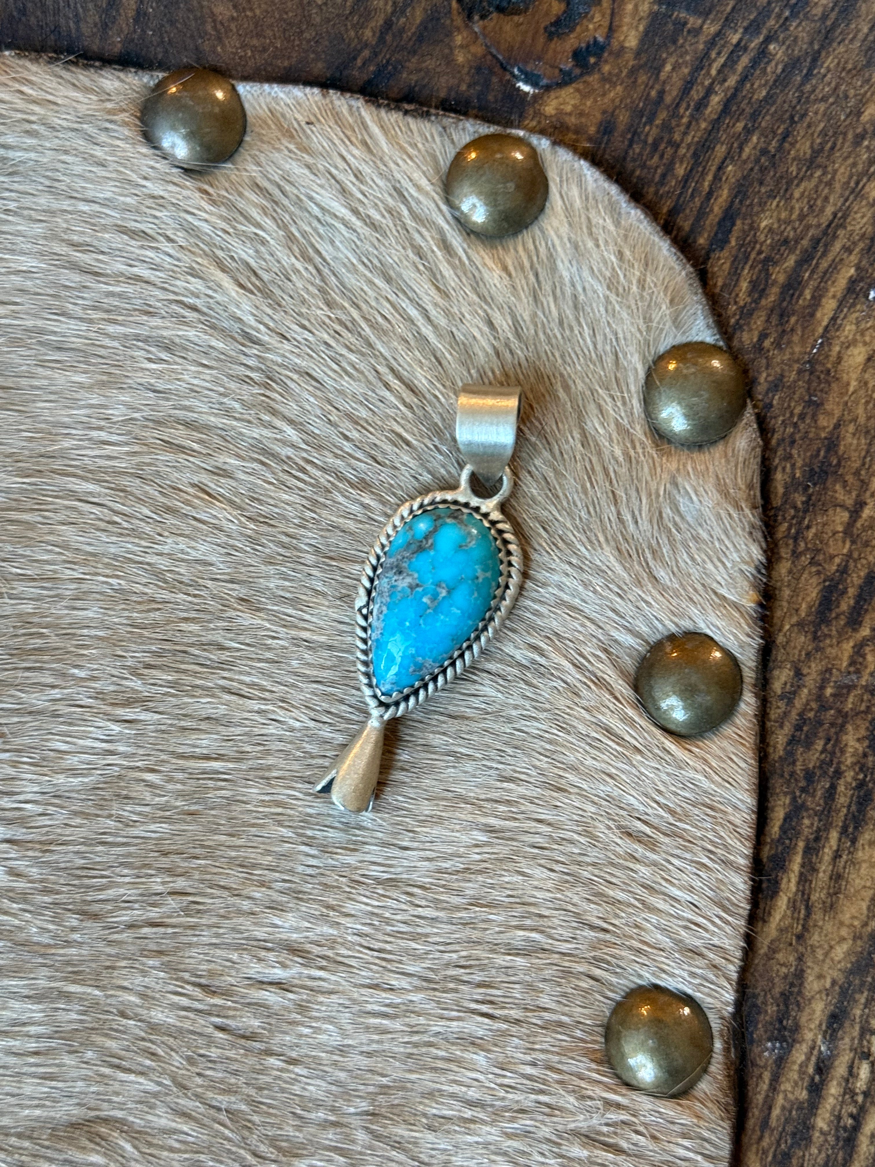Turquoise blossom pendant