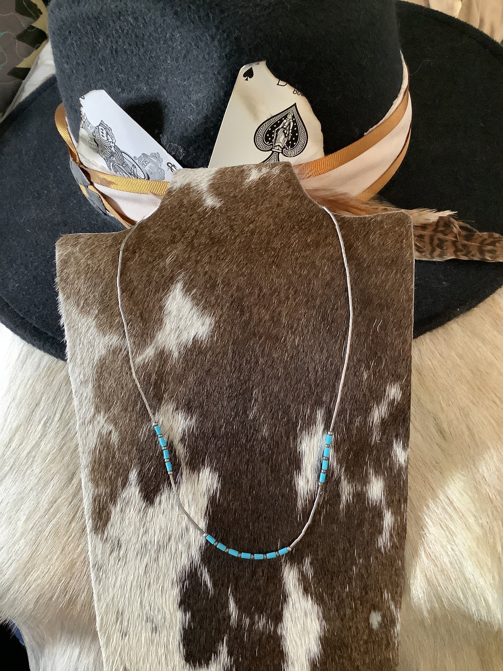 Vintage Liquid silver and turquoise necklace
