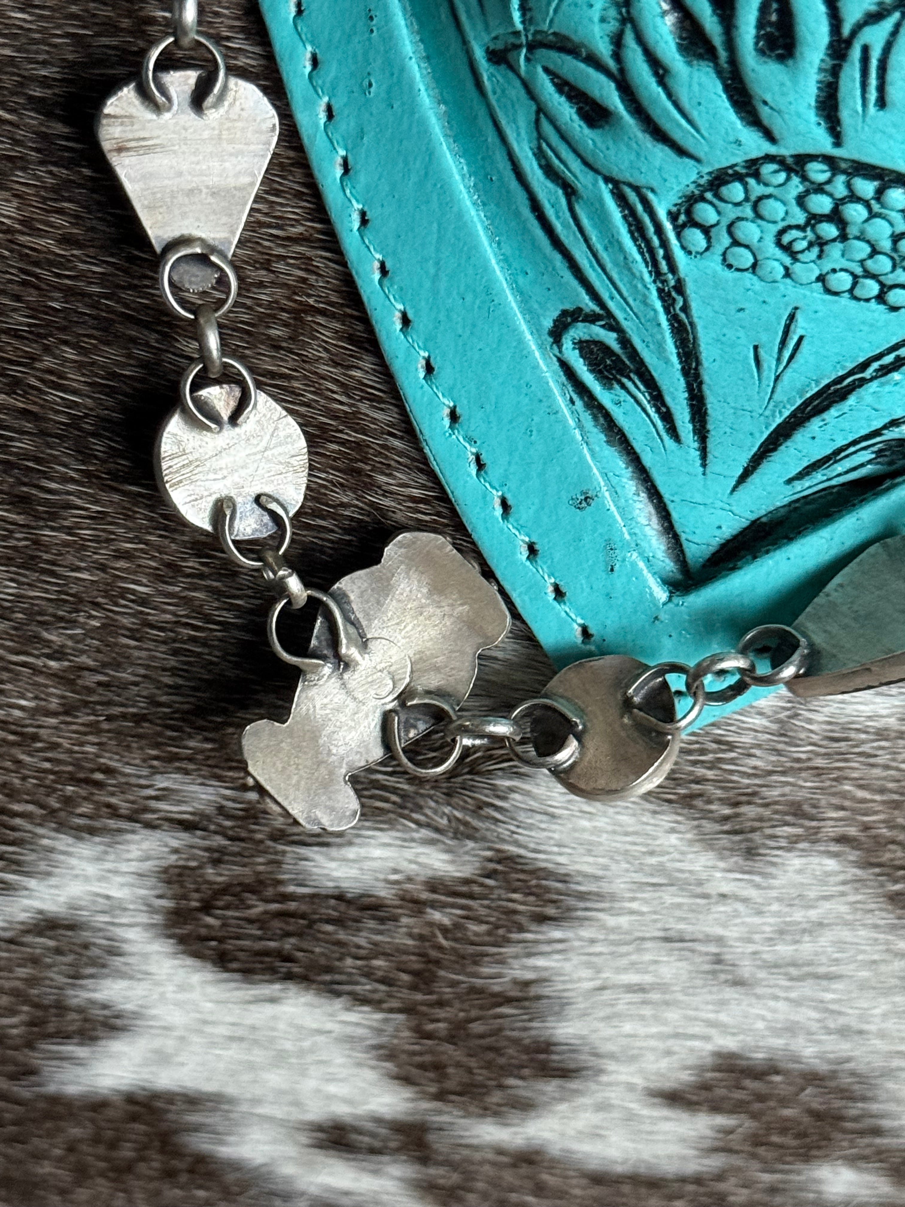 Turquoise and white buffalo choker necklace