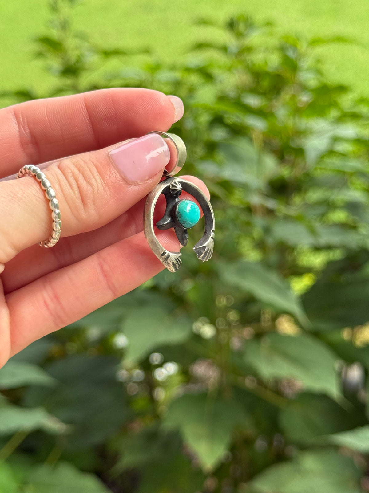 Chimney Butte turquoise naja pendant