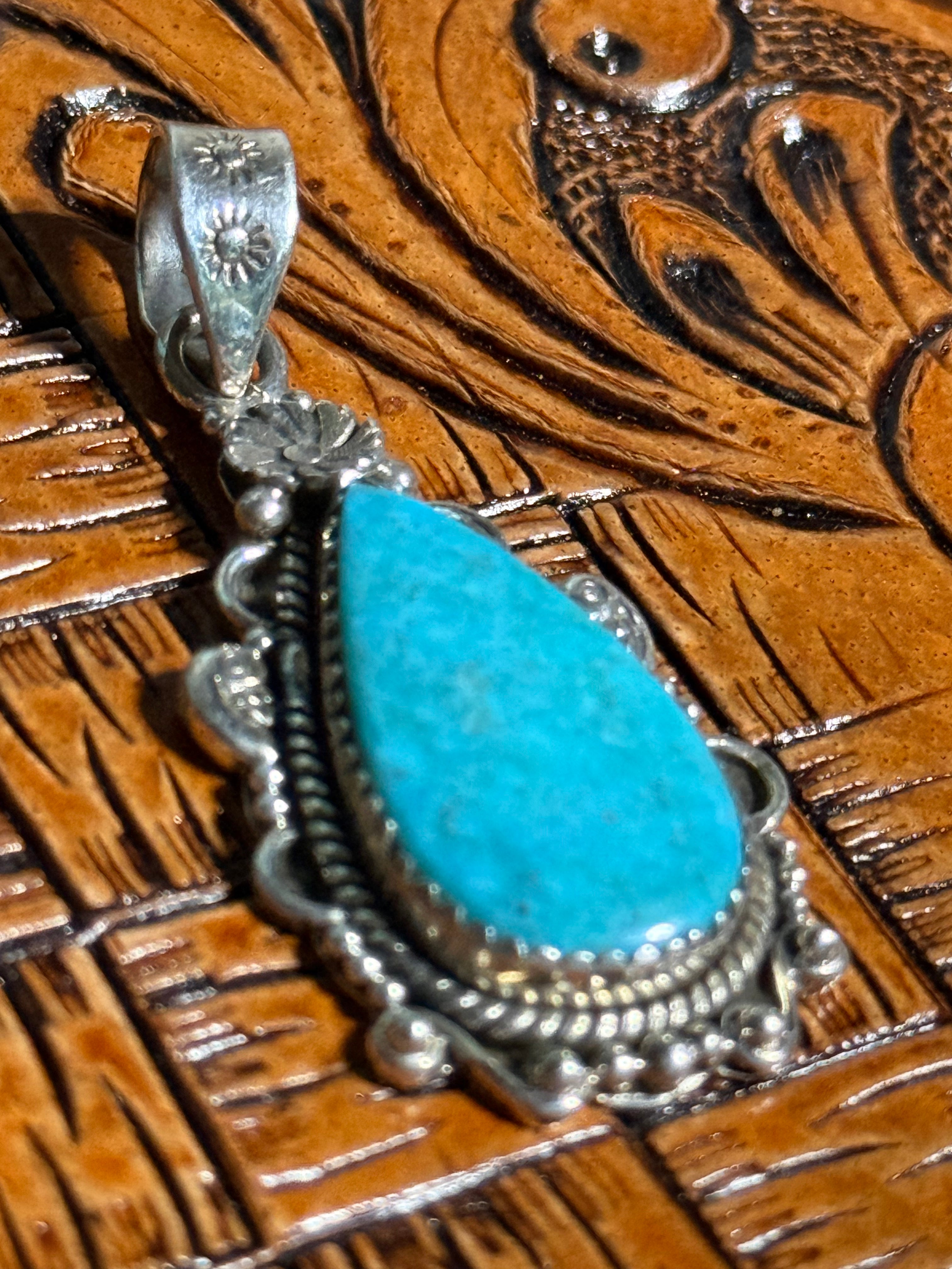 Turquoise & Sterling silver pendant