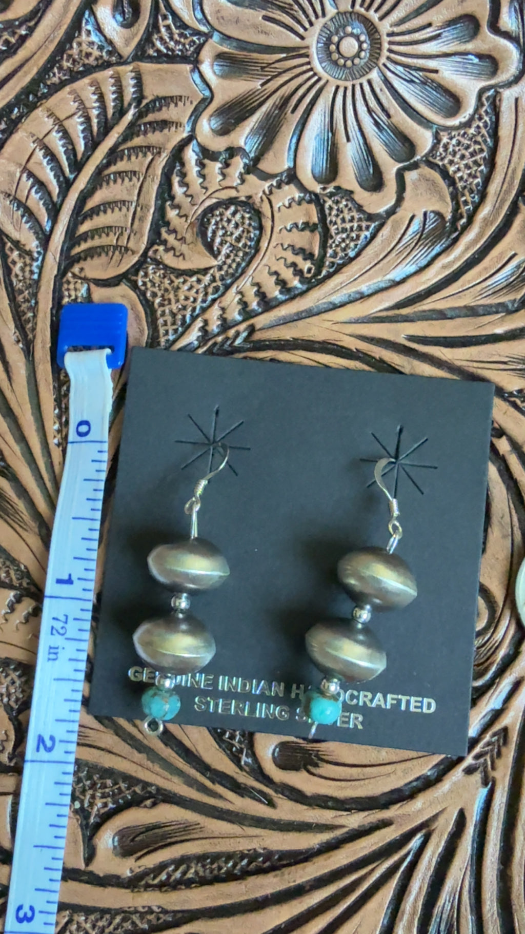 Navajo Pearl jacla with turquoise by Native American artist Sharon Cooley