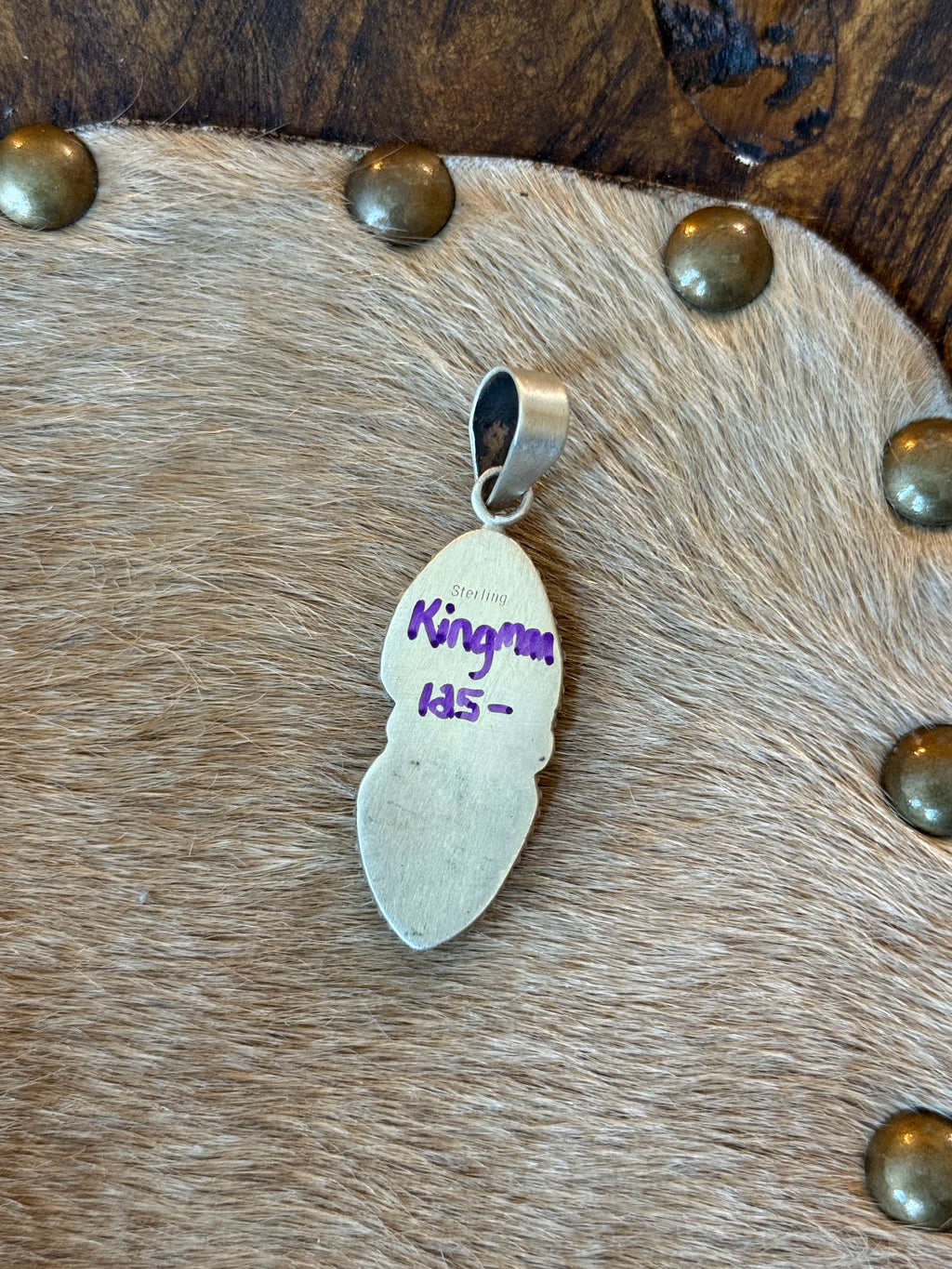 Kingman turquoise two stone pendant