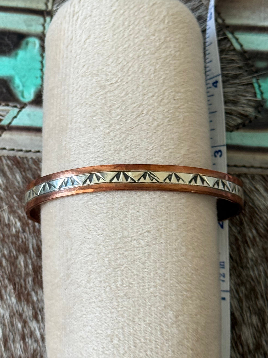 Native made Sterling silver and copper cuff