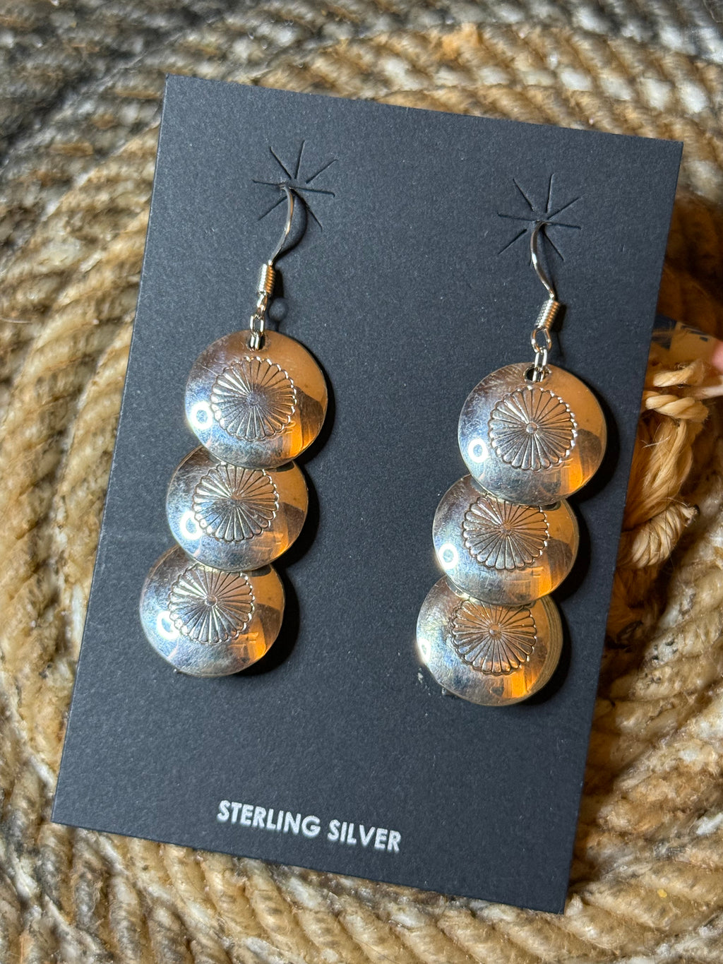 Native American Ina Nez handmade pillow bead earrings