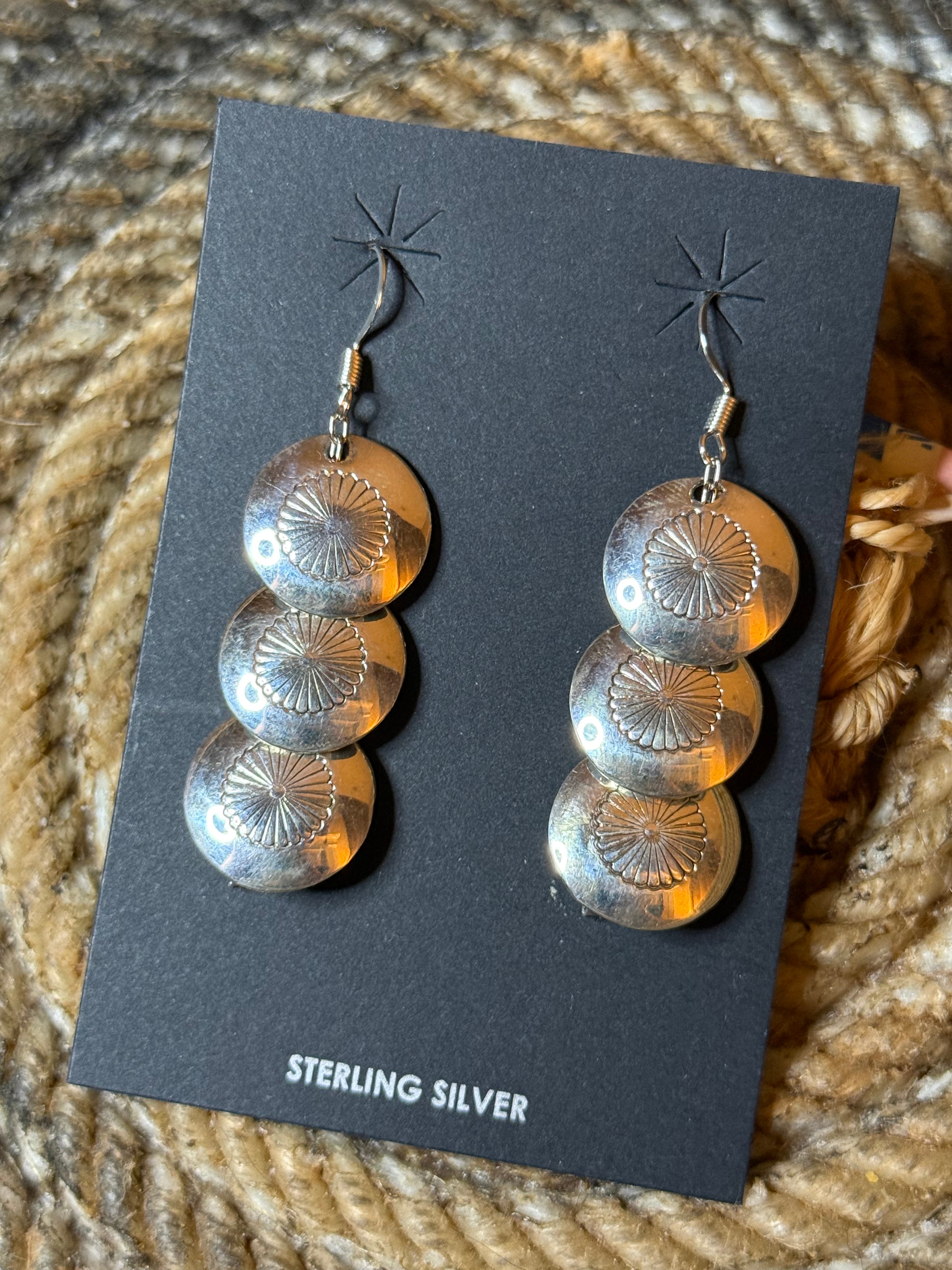 Native American Ina Nez handmade pillow bead earrings