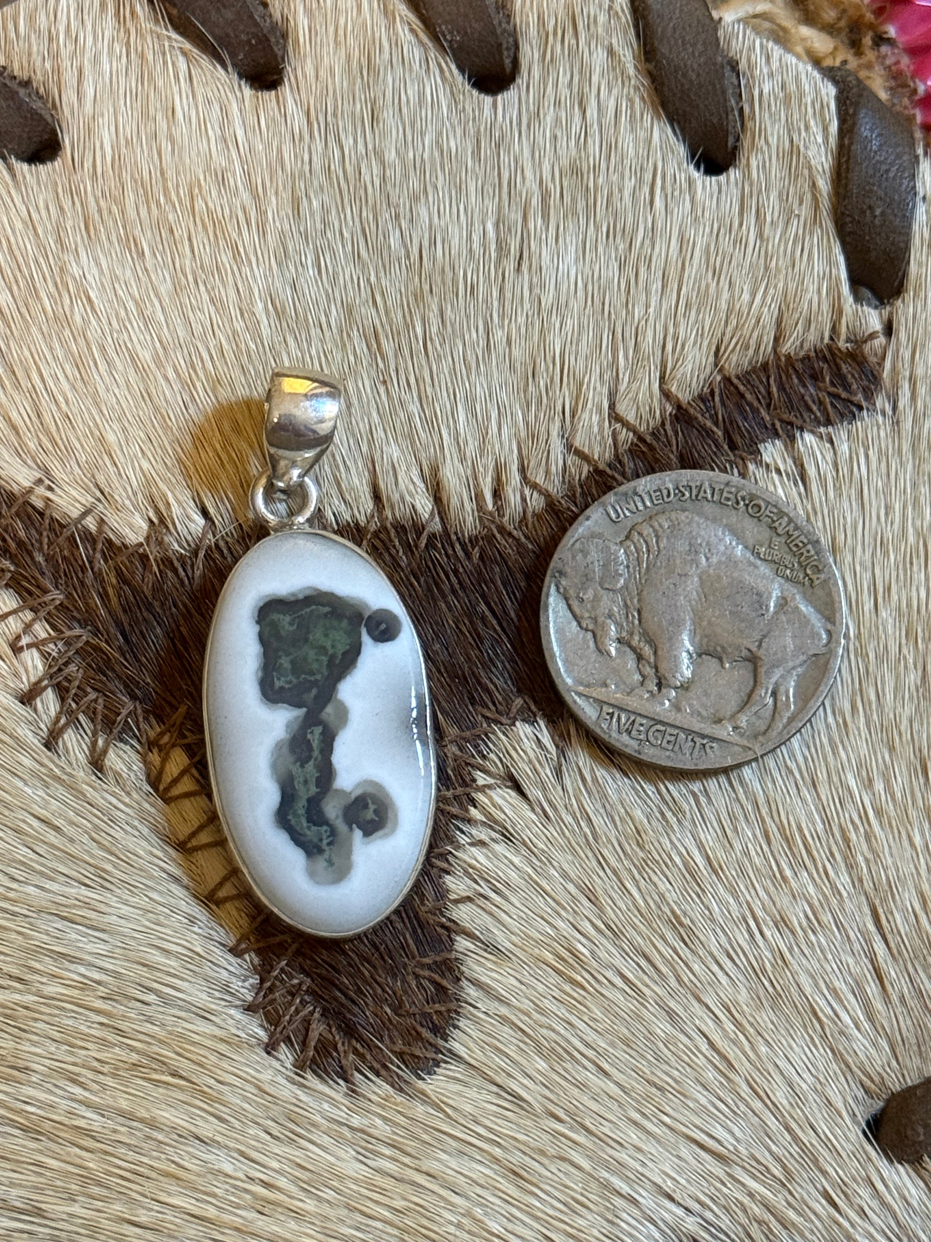 Moss agate pendant